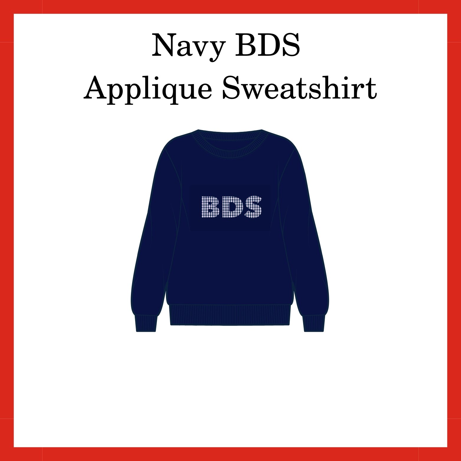 Navy BDS Applique Sweatshirt