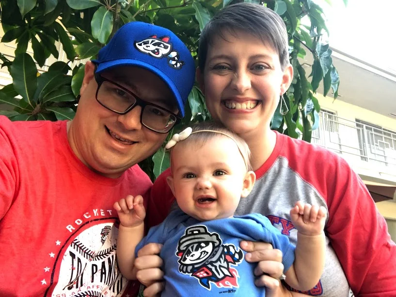 The Hunsicker’s cheer on their new favorite minor league baseball team: the Rocket City Trash Pandas!