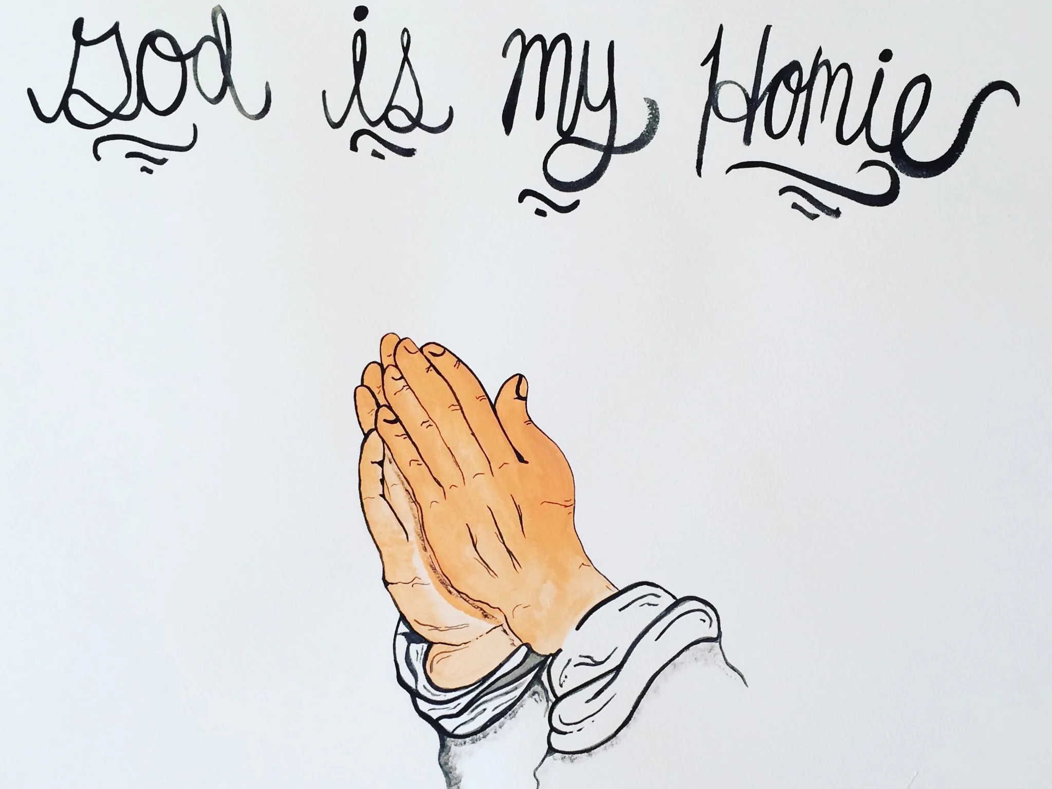 god is my homie watercolor on paper 18" x 24" 2013