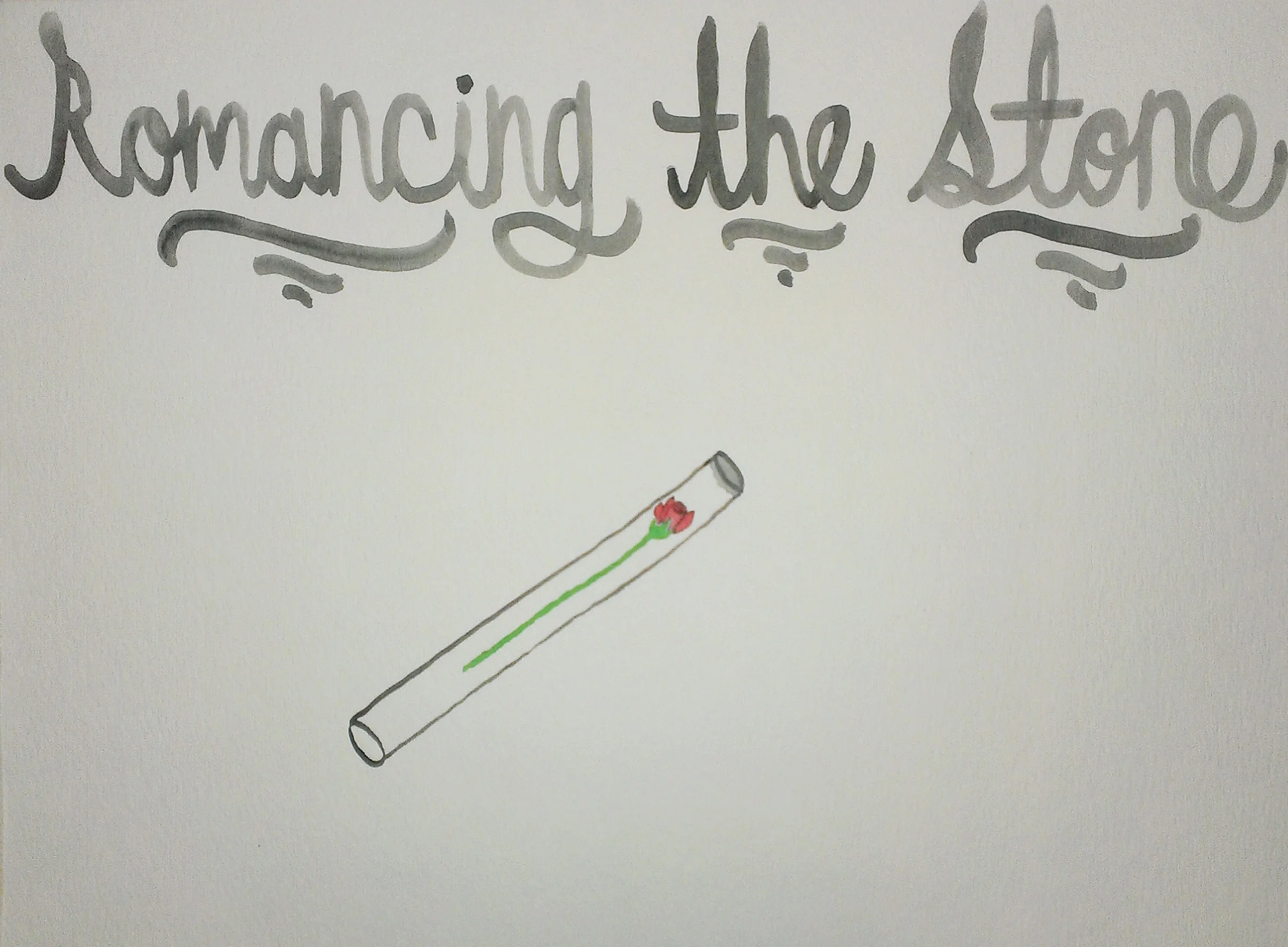 romancing the stone watercolor on paper 11" x 15" 2014