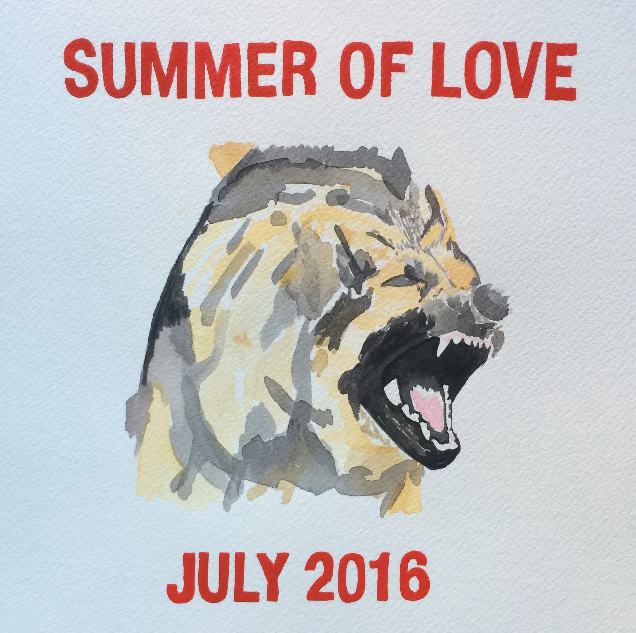 summer of love watercolor on paper 12" x 12" 2016