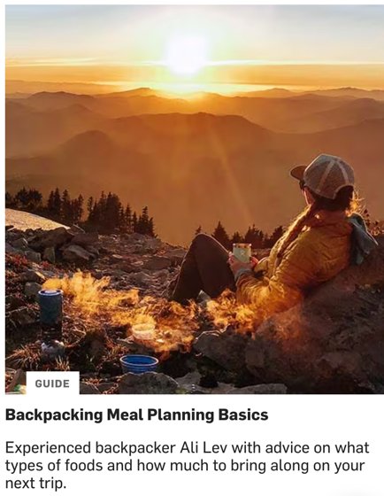 Backpacking Meal Planning Basics