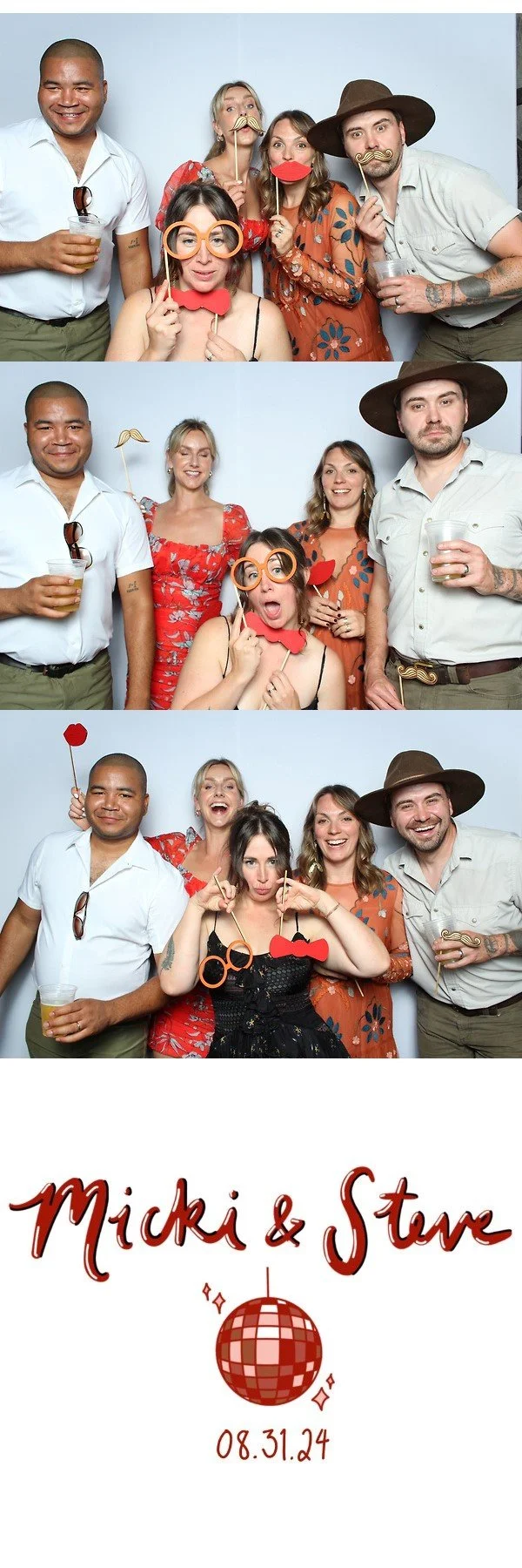friends pose in a photo booth in portland oregon