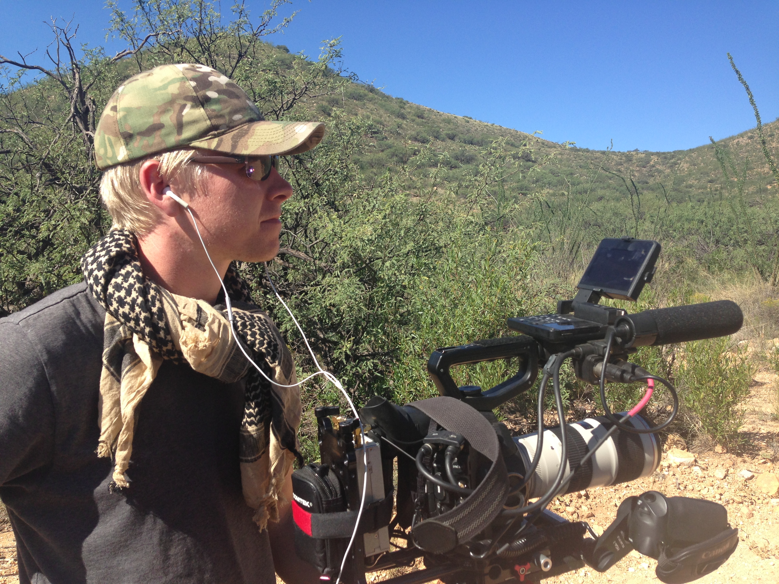 Cinematographer Matt Porwoll on location shooting "Cartel Land."