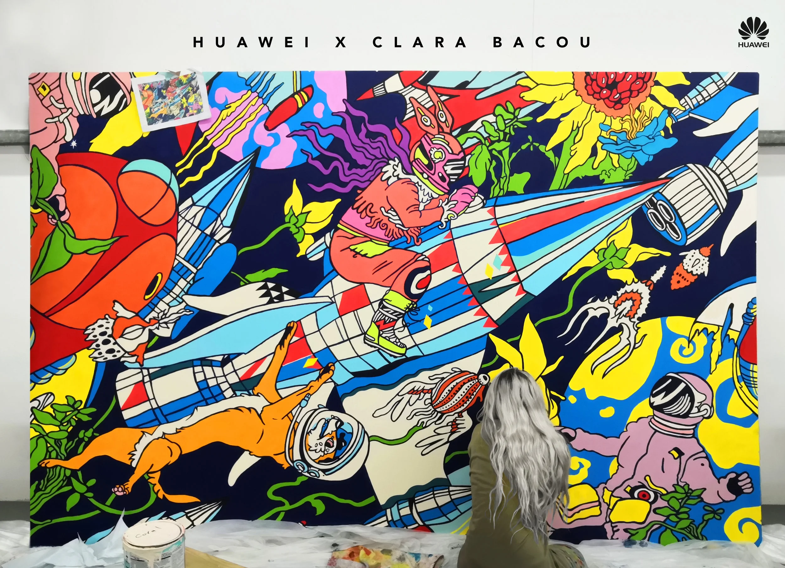 Rocket Girl Mural for Honor Phone Ad