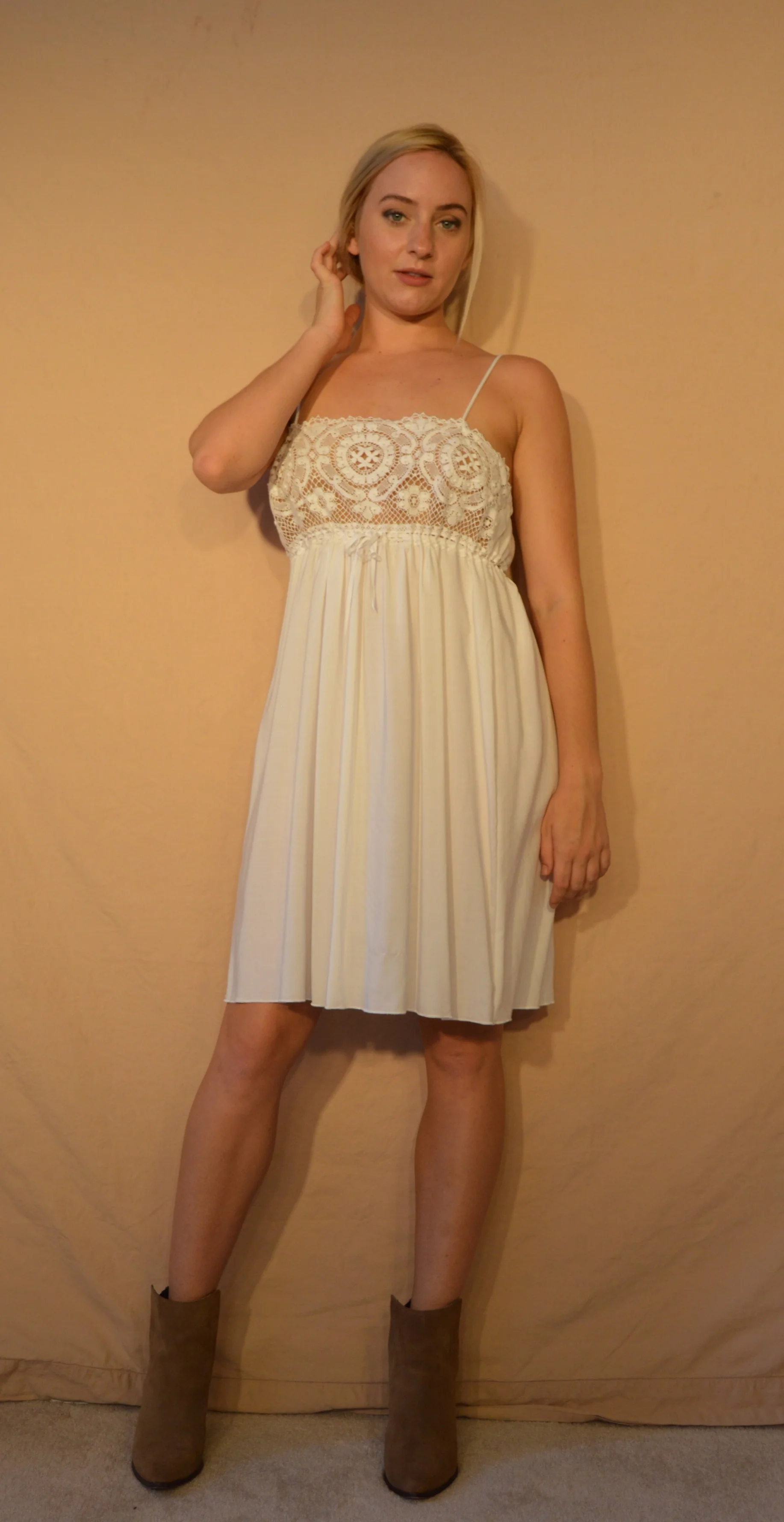 cluny lace dress Cluny Lace Trimmed Floral Swiss Dot Babydoll Dress  Anna Sui