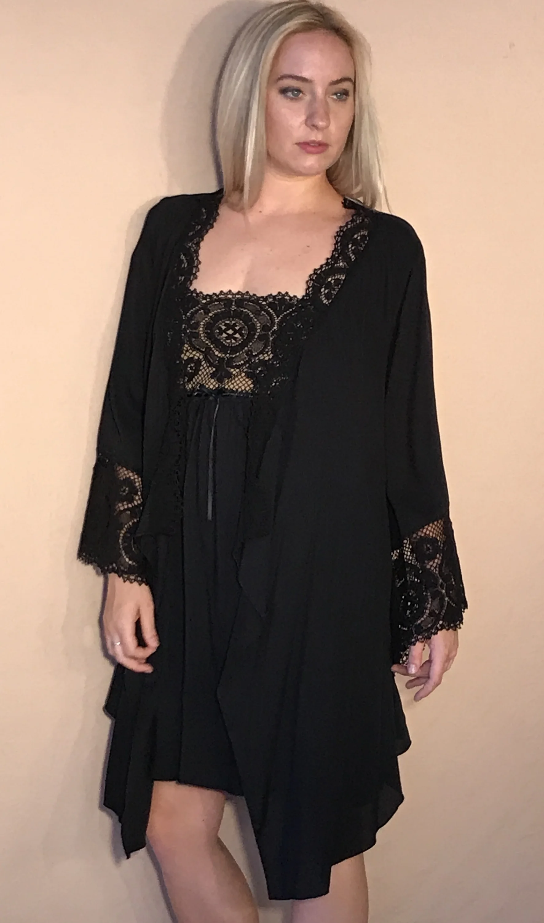 LONG COCCOON JACKET                                 SBJ-405-R BK