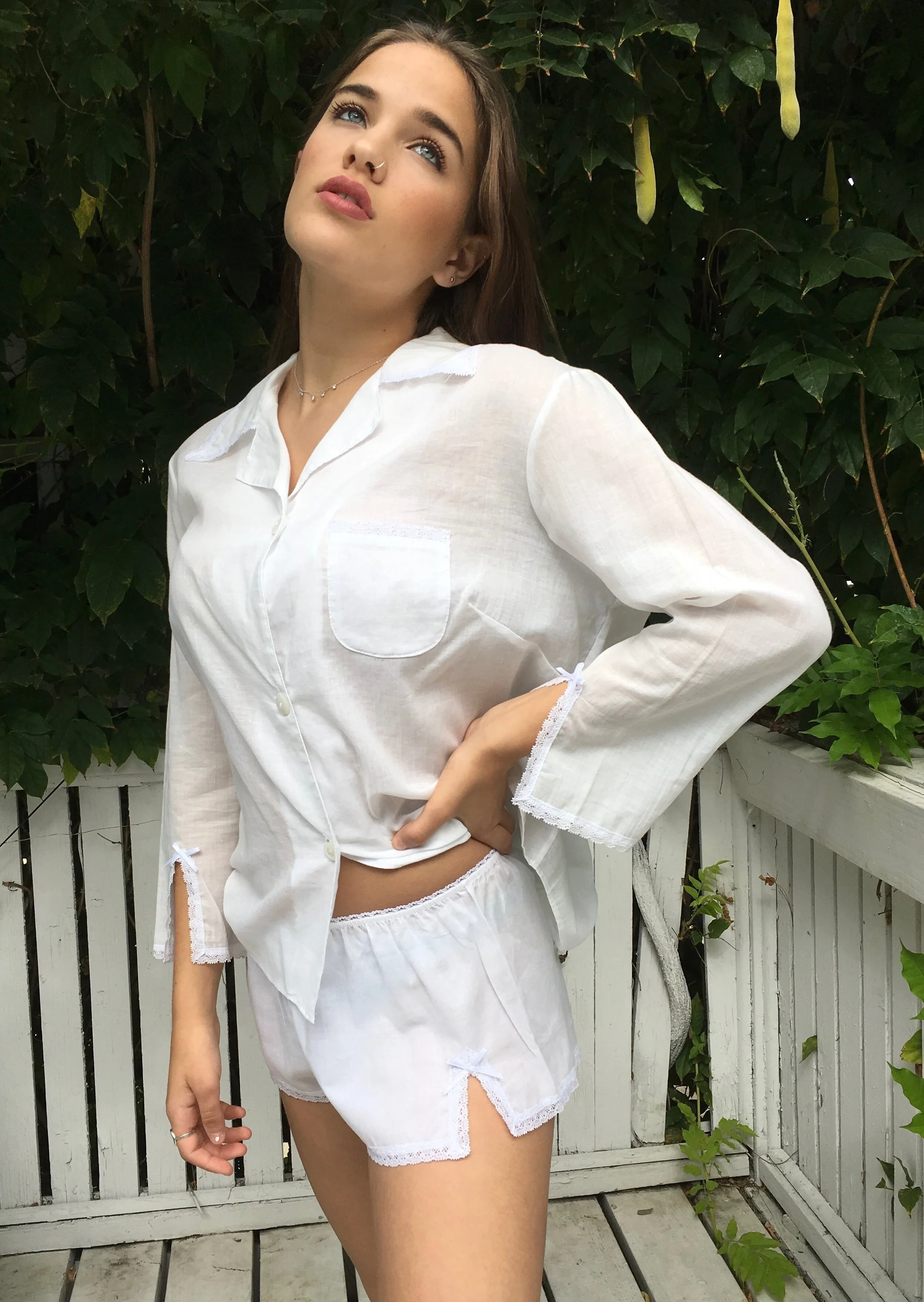 VINTAGE COTTON SHORTS      VC34-L   in white