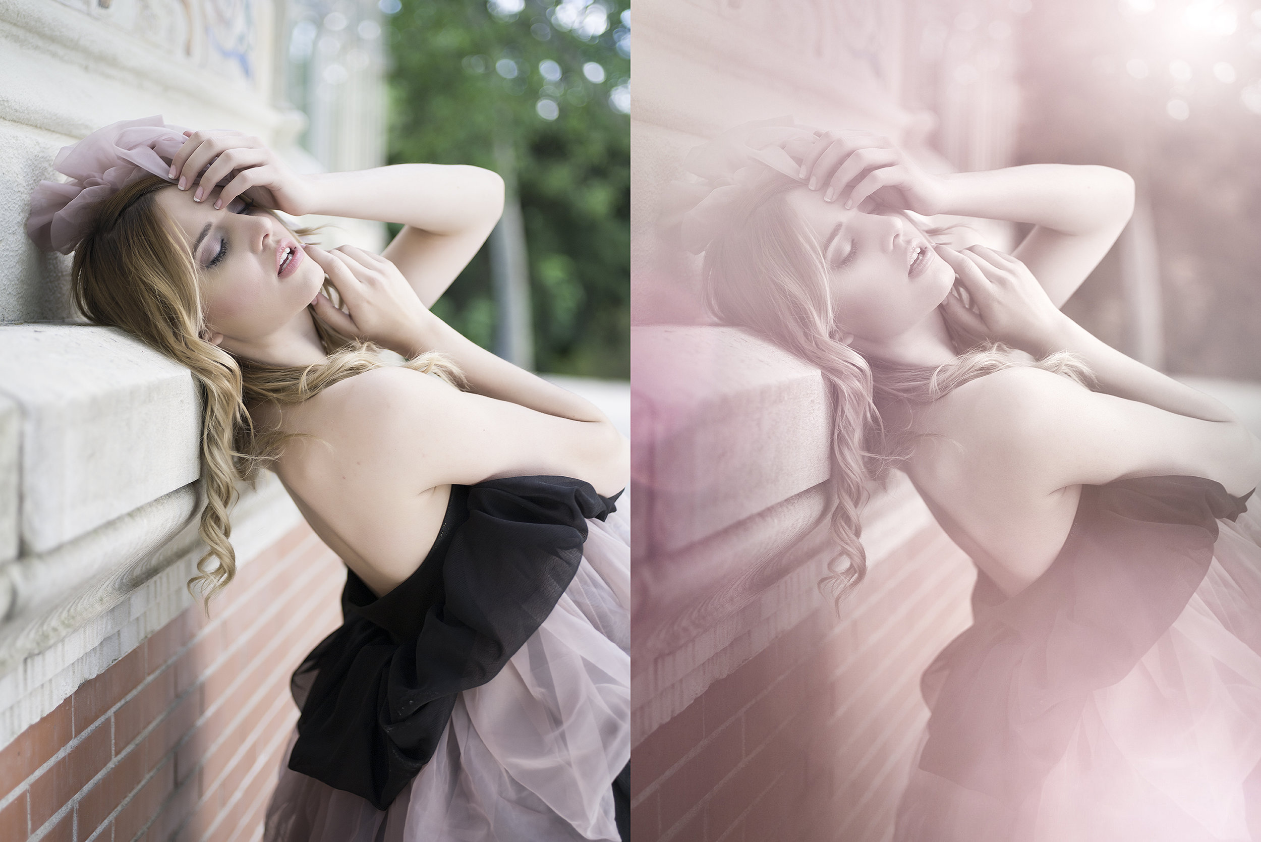 CameraPENTAX 645D Focal Length75mm Shutter Speed1/160 secs Aperturef/2.8 ISO/Film400 Estas fotos las realizamos en el retiro en una sesión improvisada con Alina e Inma, nos lo pasamos genial la verdad y conocimos a un señor muy entrañable que vendía sus pinturas allí. Aquí pasa lo mismo que en la toma siguiente, último momento de la tarde y poca luz. Busqué una zona de luz suave y que en la contra entrase algo más de luz para dar más volumen, también decidí abrir mucho el diafragma en lugar de subir el iso para darle un toque más etéreo, la verdad en exterior me encanta abrir diafragma y jugar con la profundidad de campo. Si ya lo se.. esta foto seguramente os gustará más sin el retoque (o puede que no, quien sabe) pero queríamos ver el efecto boqué y jugar con un duotono para que Alberto viese todos los efectos de volumen que se podían conseguir en retoque. (si os fijáis casi siempre tengo la velocidad a 160, eso es pq no me fio de mi equilibrio cuando voy sin trípode... y así me curo en salud) 