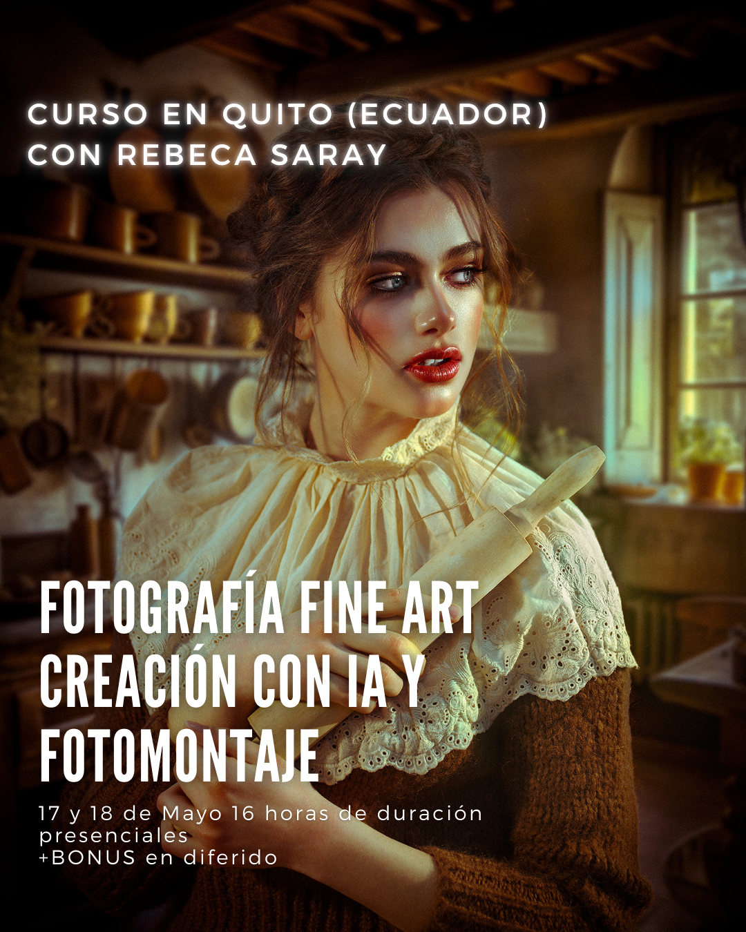 CURSO EN QUITO (ECUADOR) 17 Y 18 DE MAYO, CREACIÓN CON INTELIGENCIA ARTIFICIAL, ILUMINACIÓN Y FOTOMONTAJE