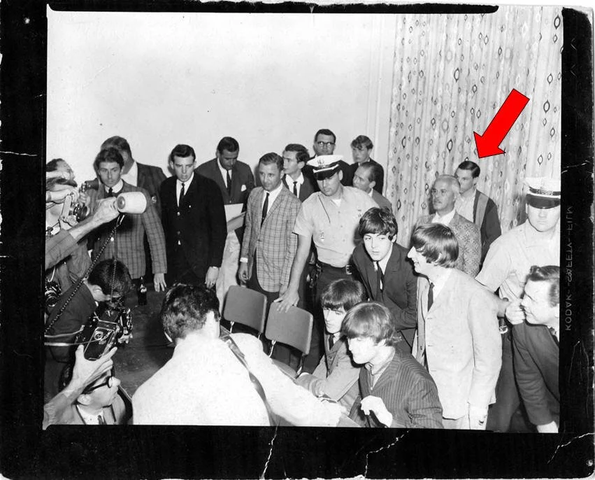 Jay Mark running live sound for The Beatles in Atlantic City, 1964.