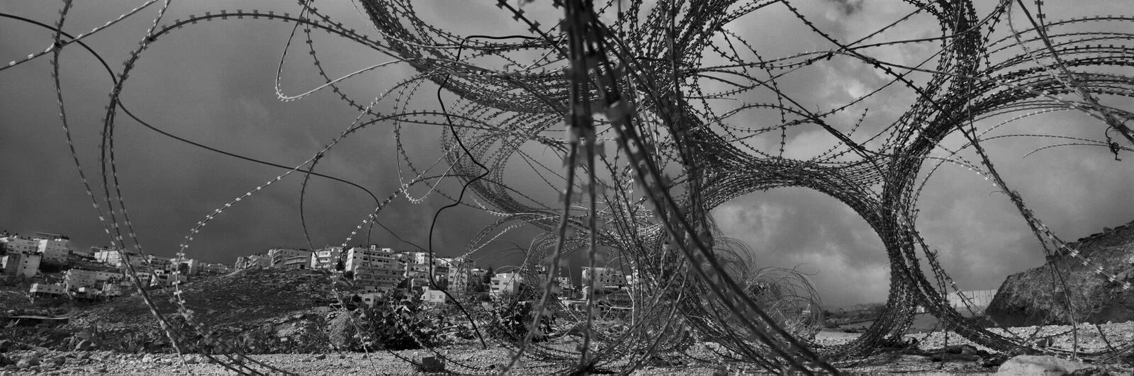 Barbed wire on the Israeli/Palestine border.