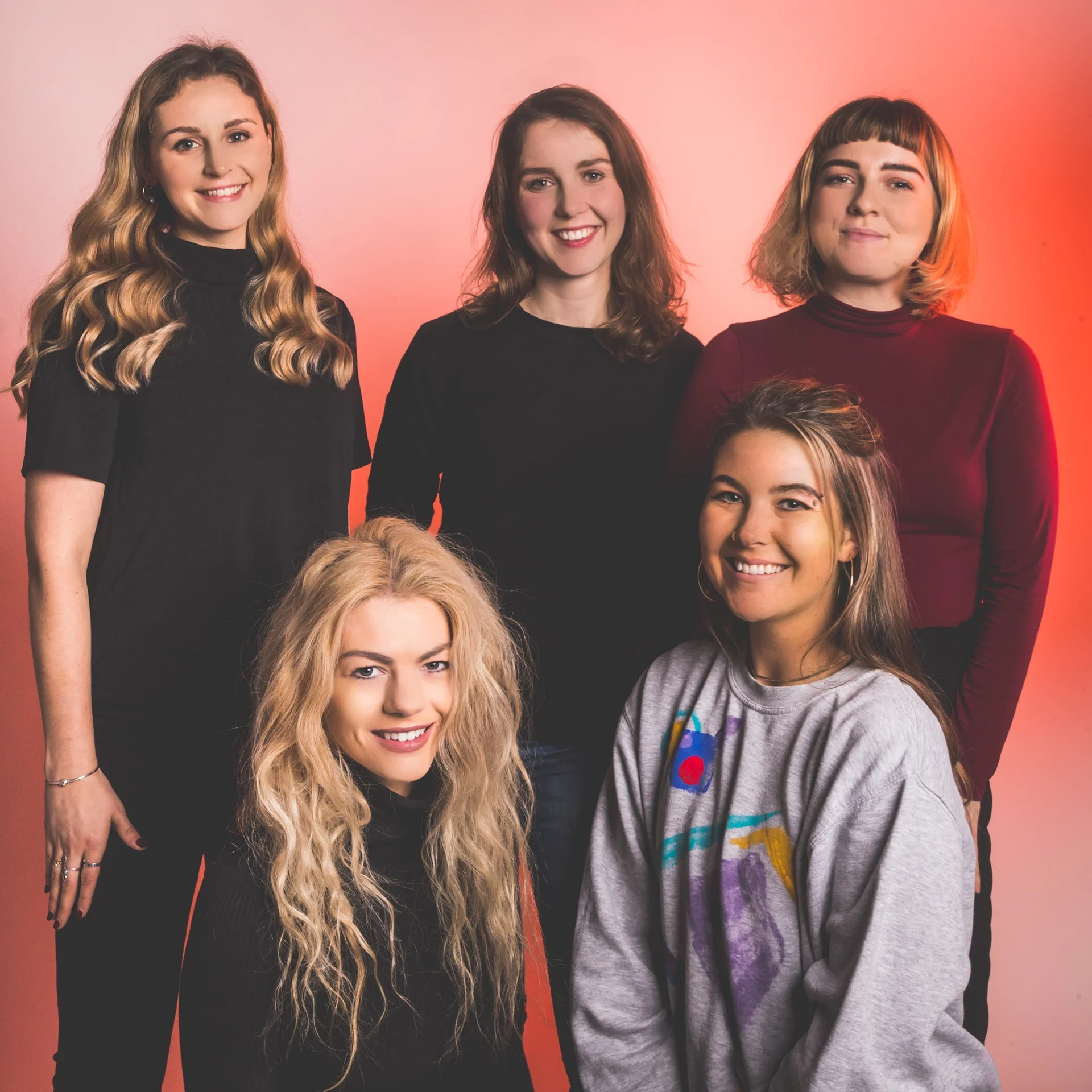 Back: Lauren, Claire, Robyn, Front: Rachel, Sophia