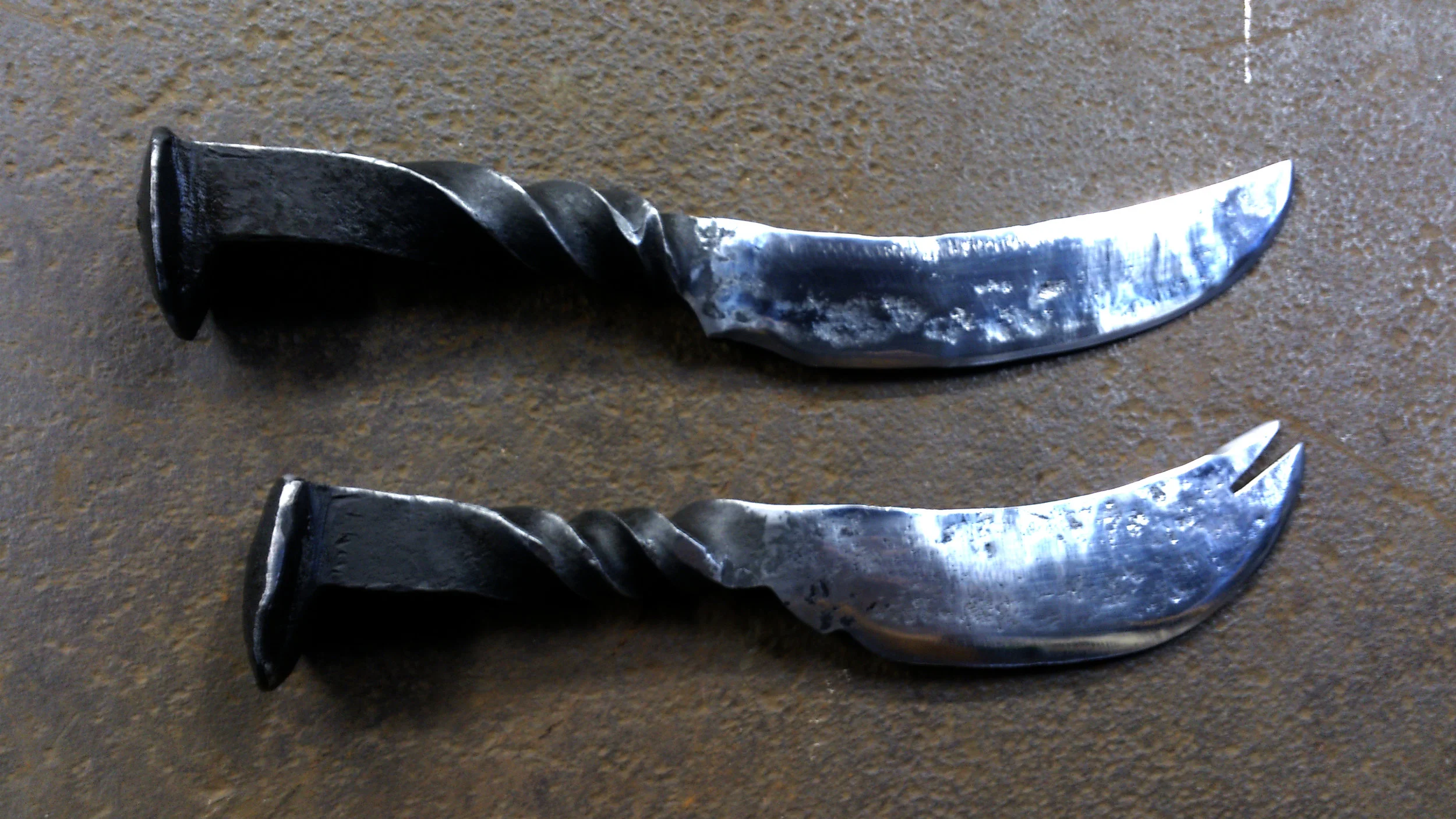 Killer Cheese Rail-Spike Knives! Custom order...so happy with them!