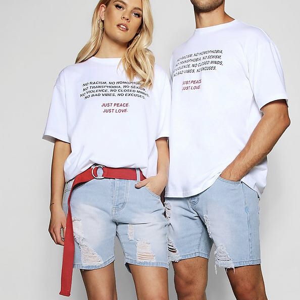 Pride Distressed Slim Fit Denim Shorts