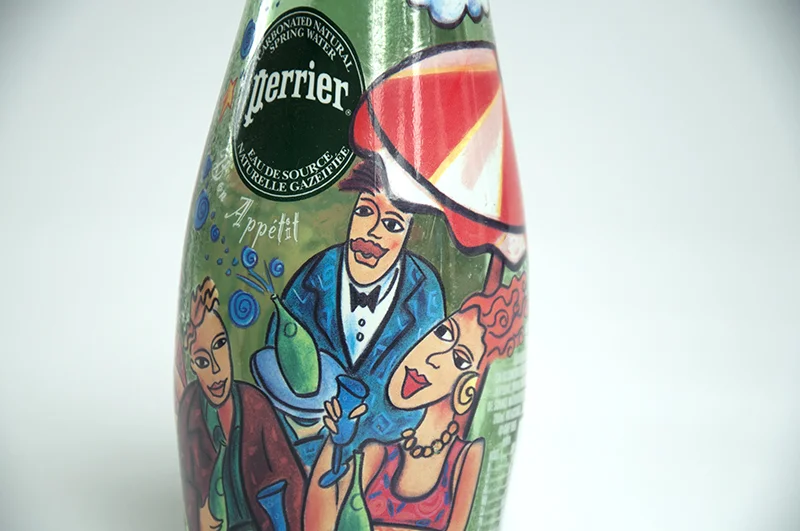 Perrier, bottle design and illustration