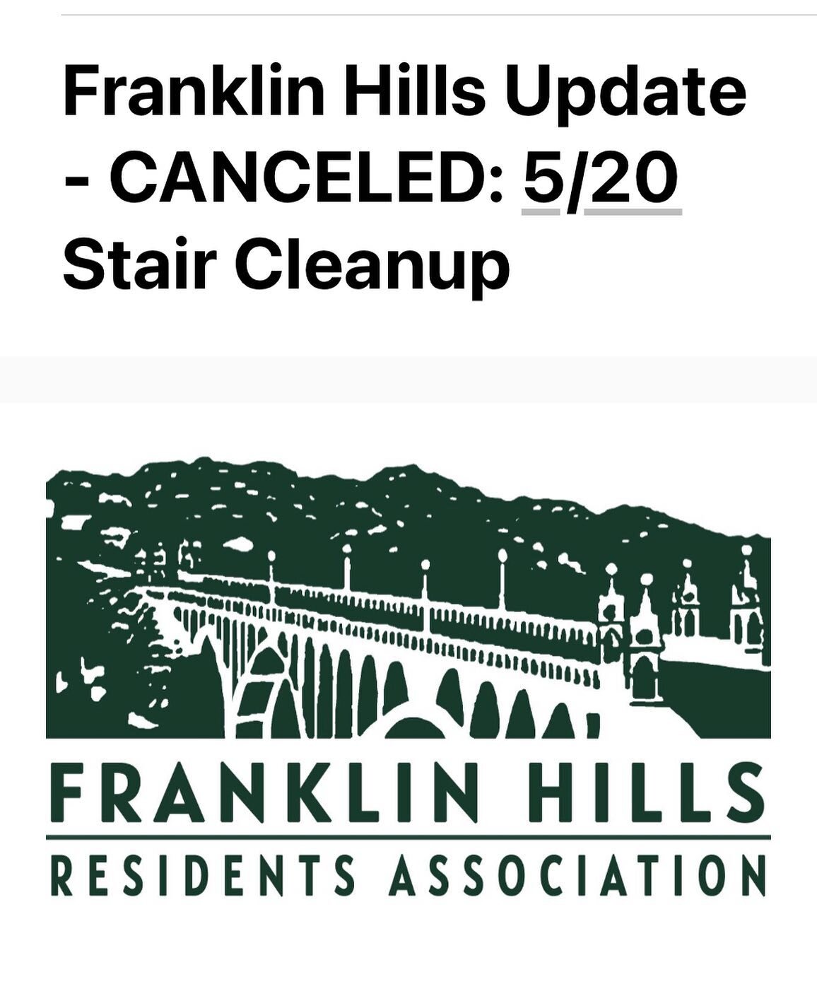 Sorry for the late notice but due to a scheduling mix up tomorrow&rsquo;s clean up has been cancelled.