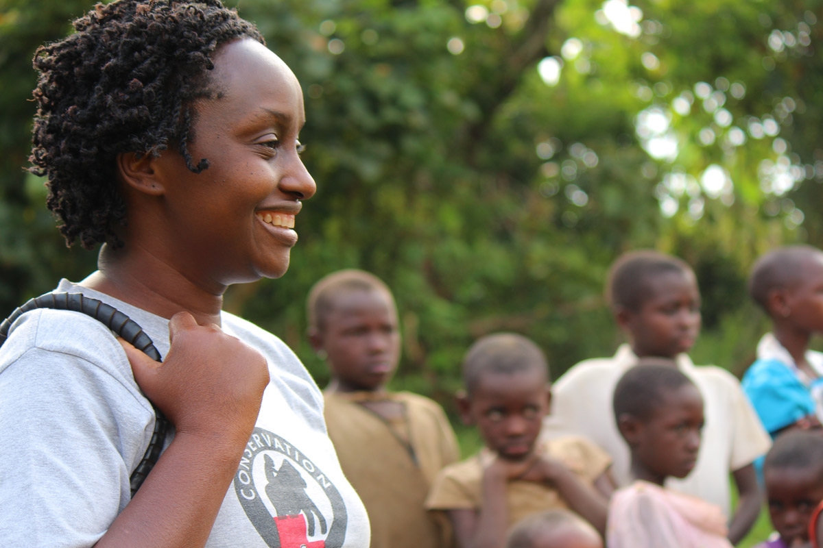 Gladys Kalema-Zikusoka cares for the 400 or so mountain gorillas that live in Uganda. Image from Geographical .