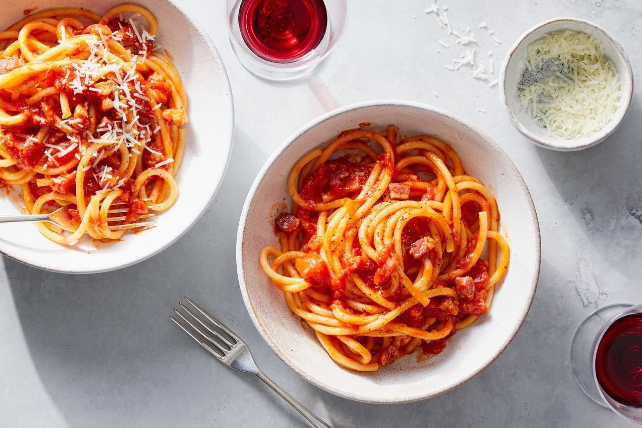 Pasta Amatriciana alla @thisiskaychun for @nytcooking! Food stylist @monicapierini 💫