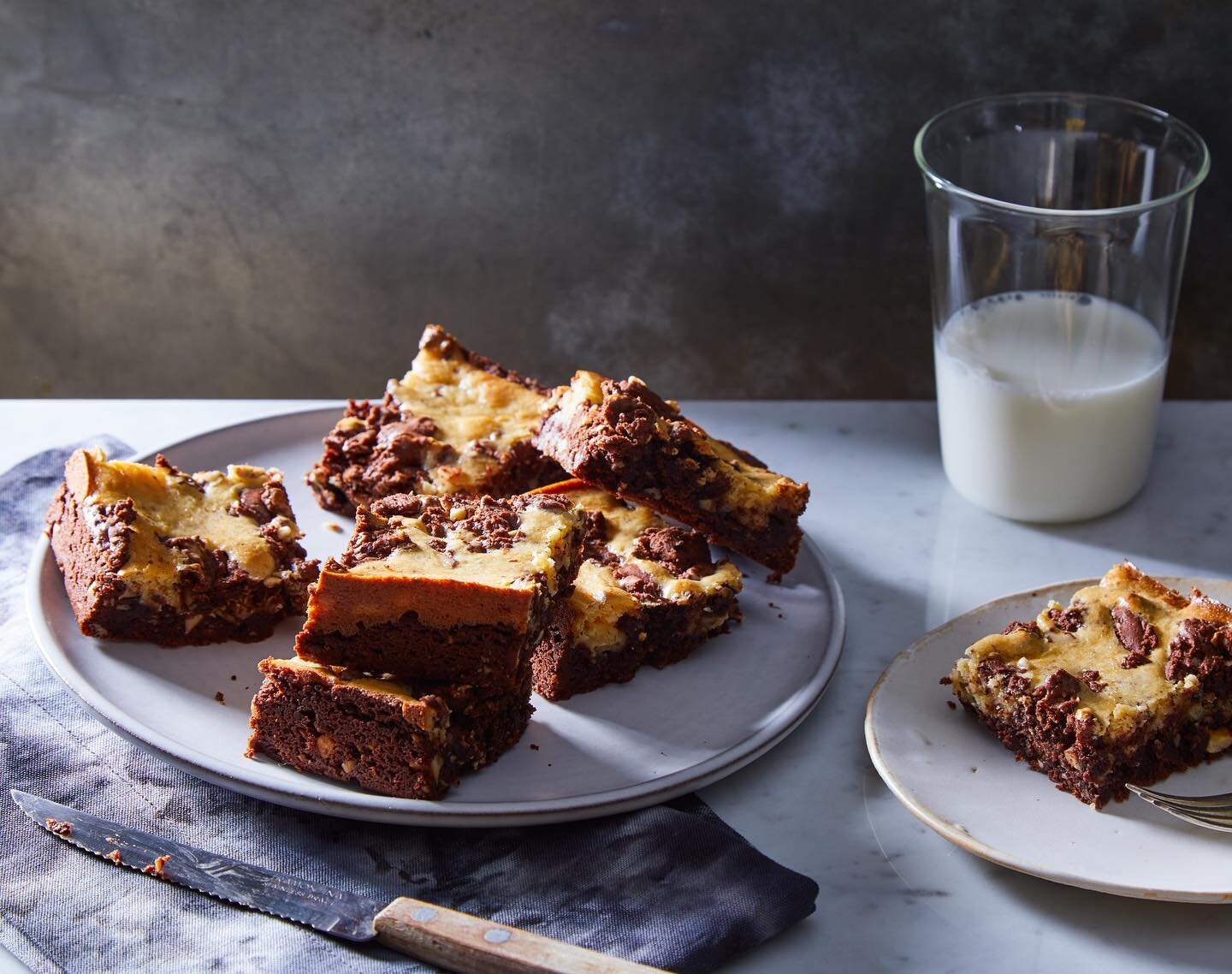 Hazelnut Cream Cheese Brownies for @saveurmag