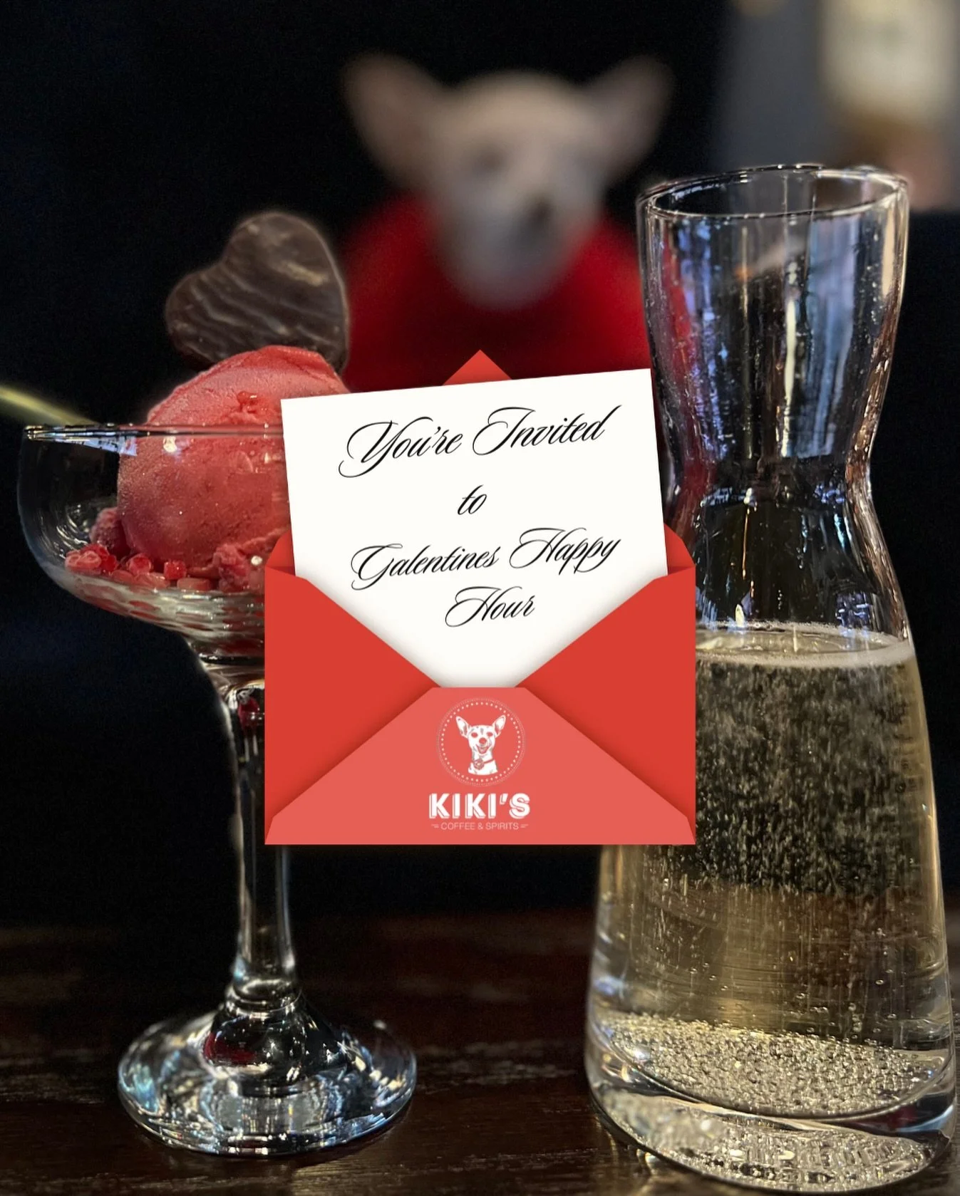 Champagne, crafts, charcuterie , and your favorite girls &mdash; Galentine&rsquo;s at Kiki&rsquo;s just feels right. 🥂✨
Happy Hour at kikis is like no other, and this Wednesday is extra special!! Join us for a night just for the girls
RSVP now throu