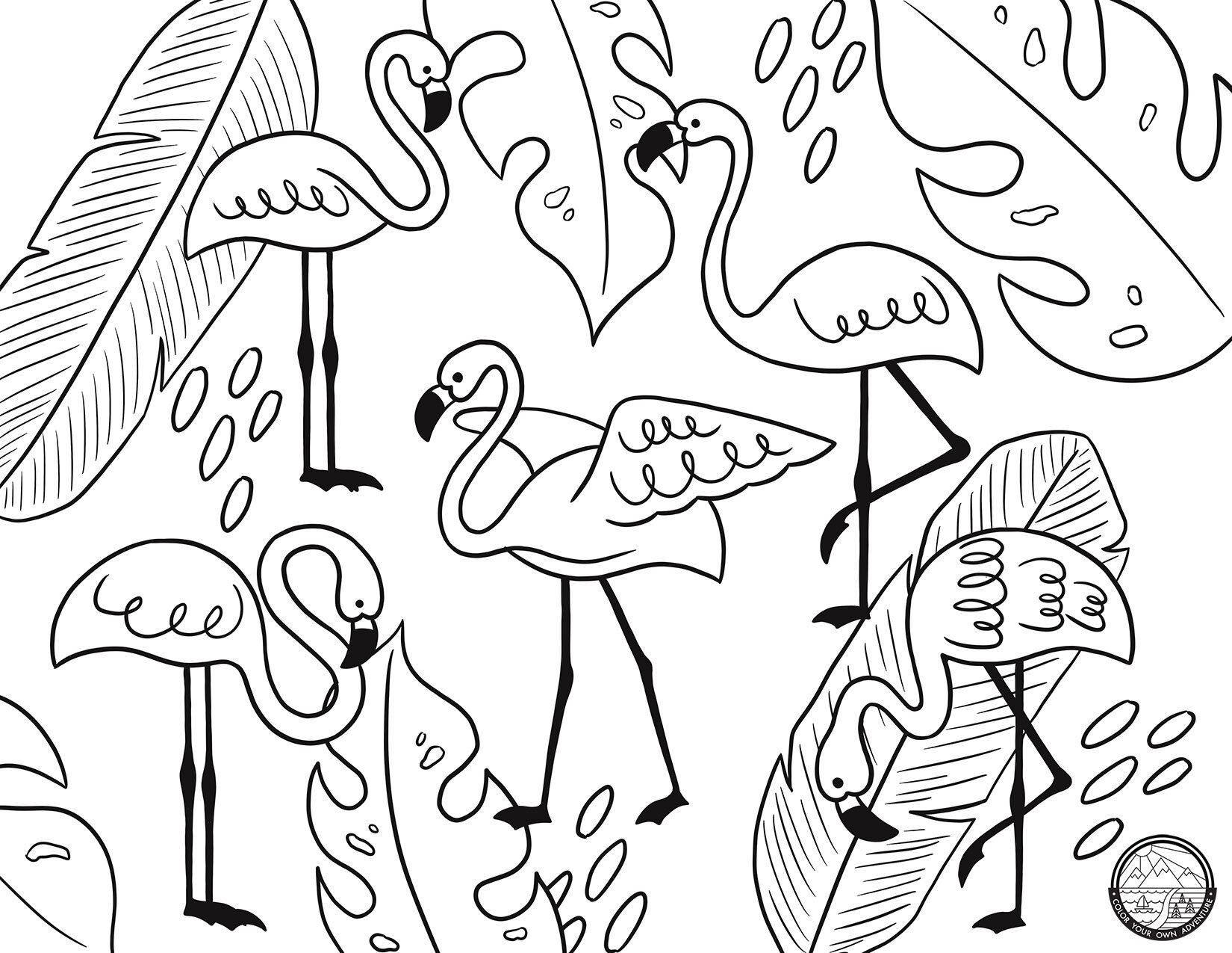 Flamingo Dancers Coloring Page