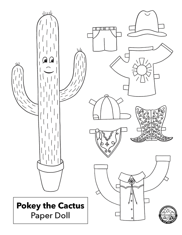 Pokey the Cactus Paper Doll