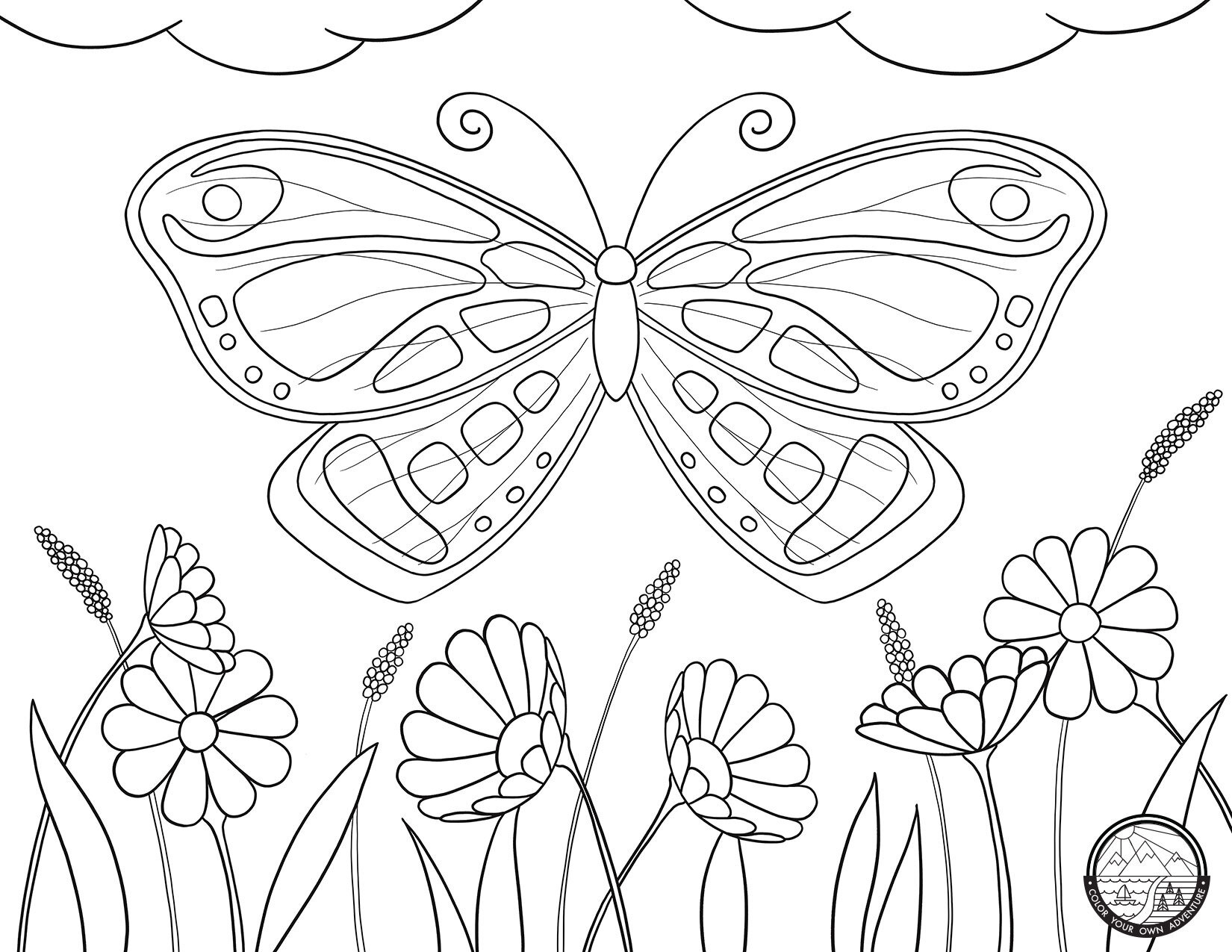 Butterfly Garden Coloring Page