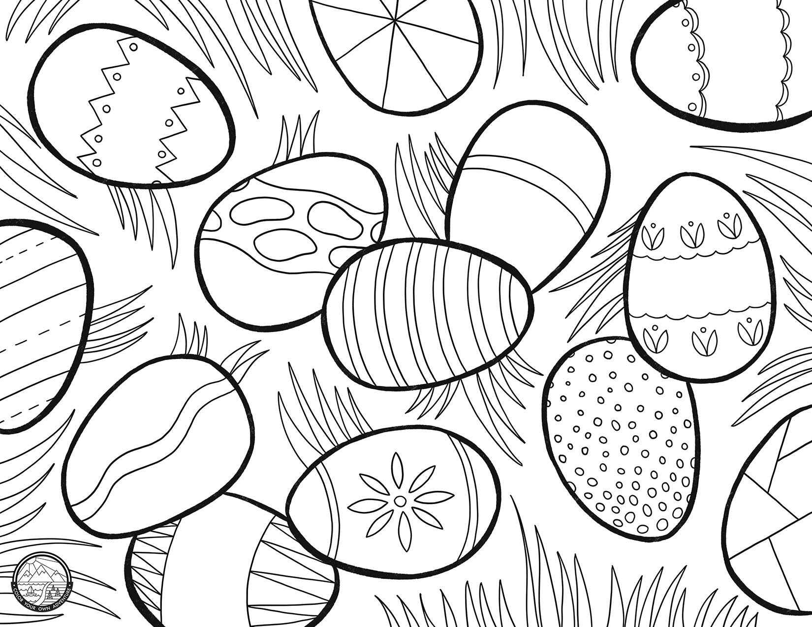 Easter Egg Hunt Coloring Page