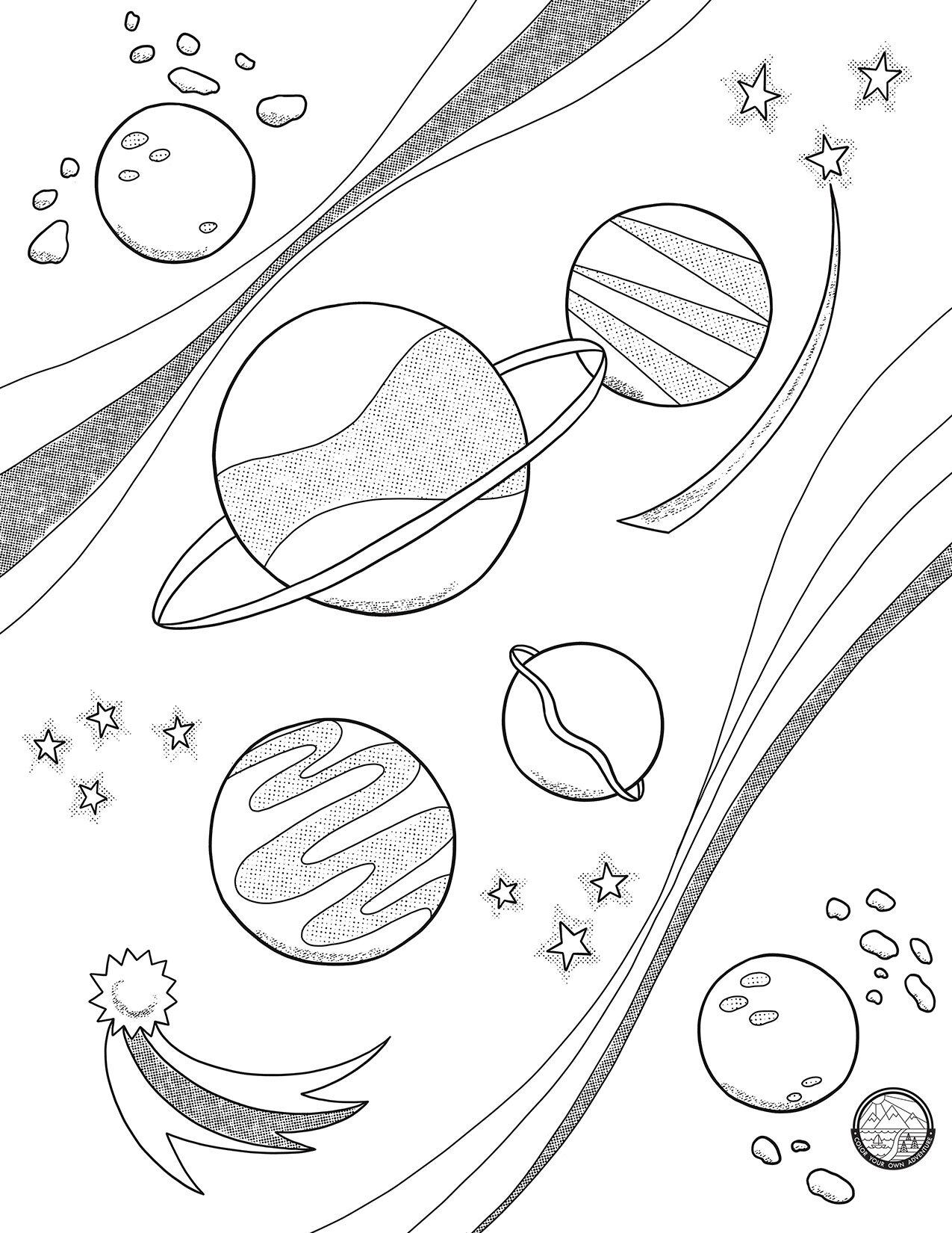 Spaced Out Coloring Page