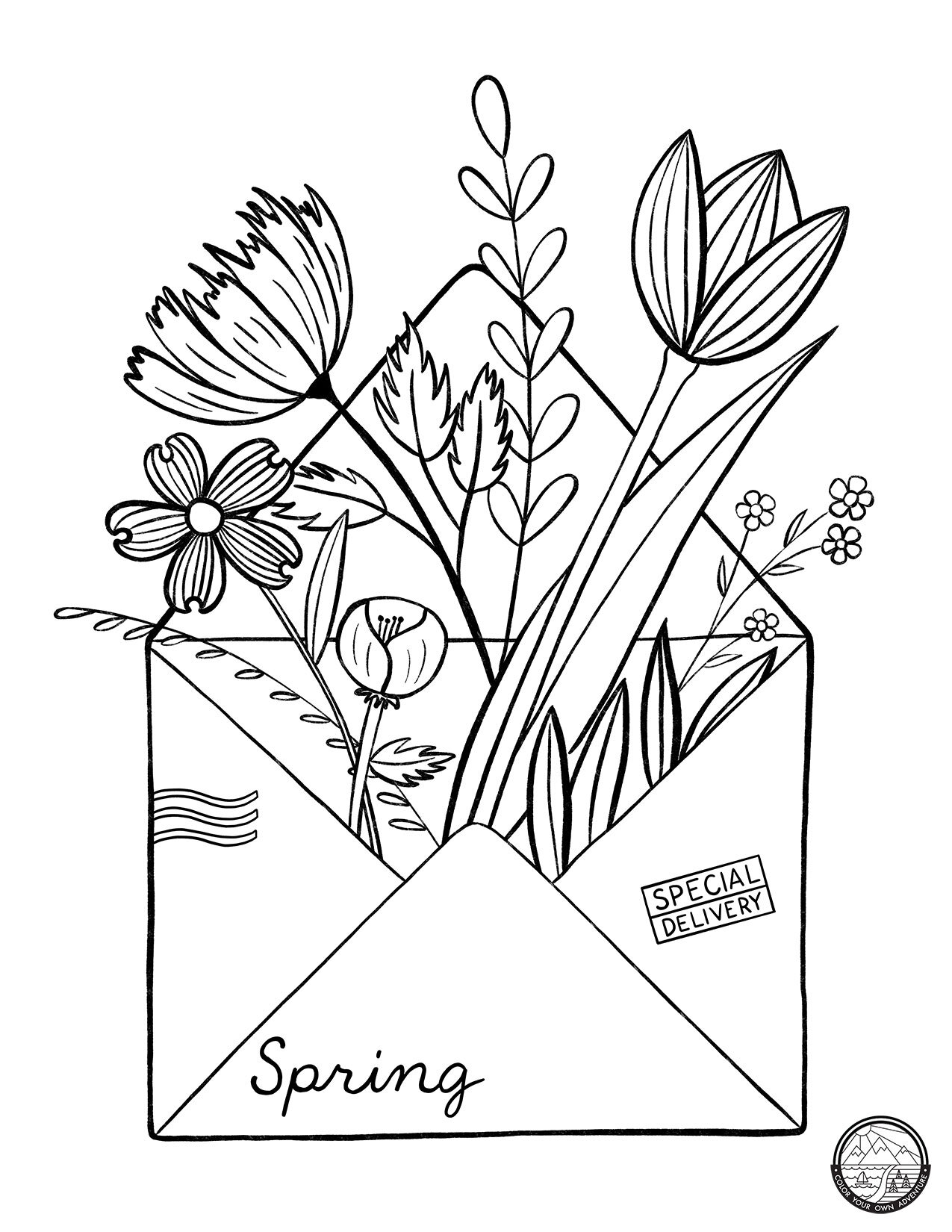 Spring Arrival Coloring Page