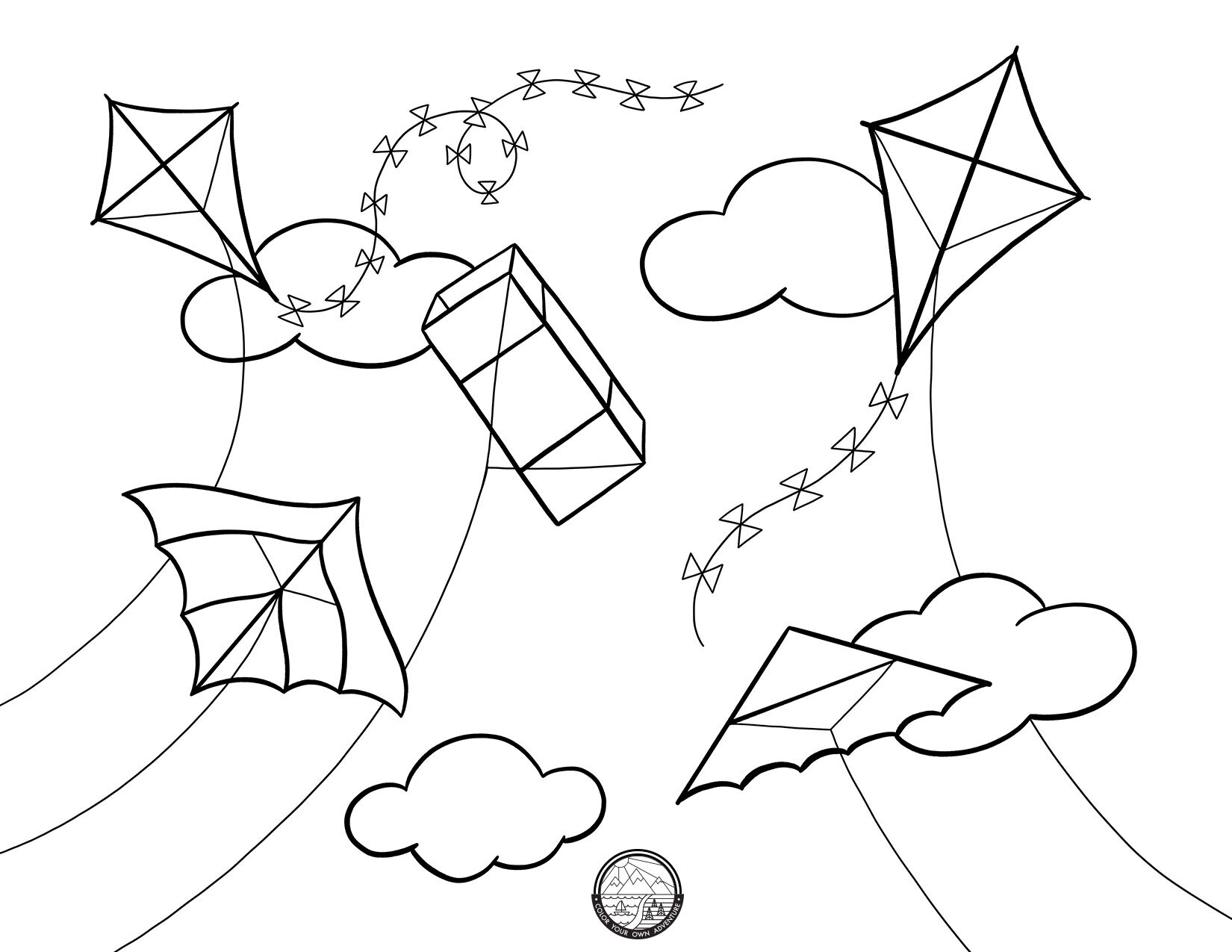 Kites Coloring Pages