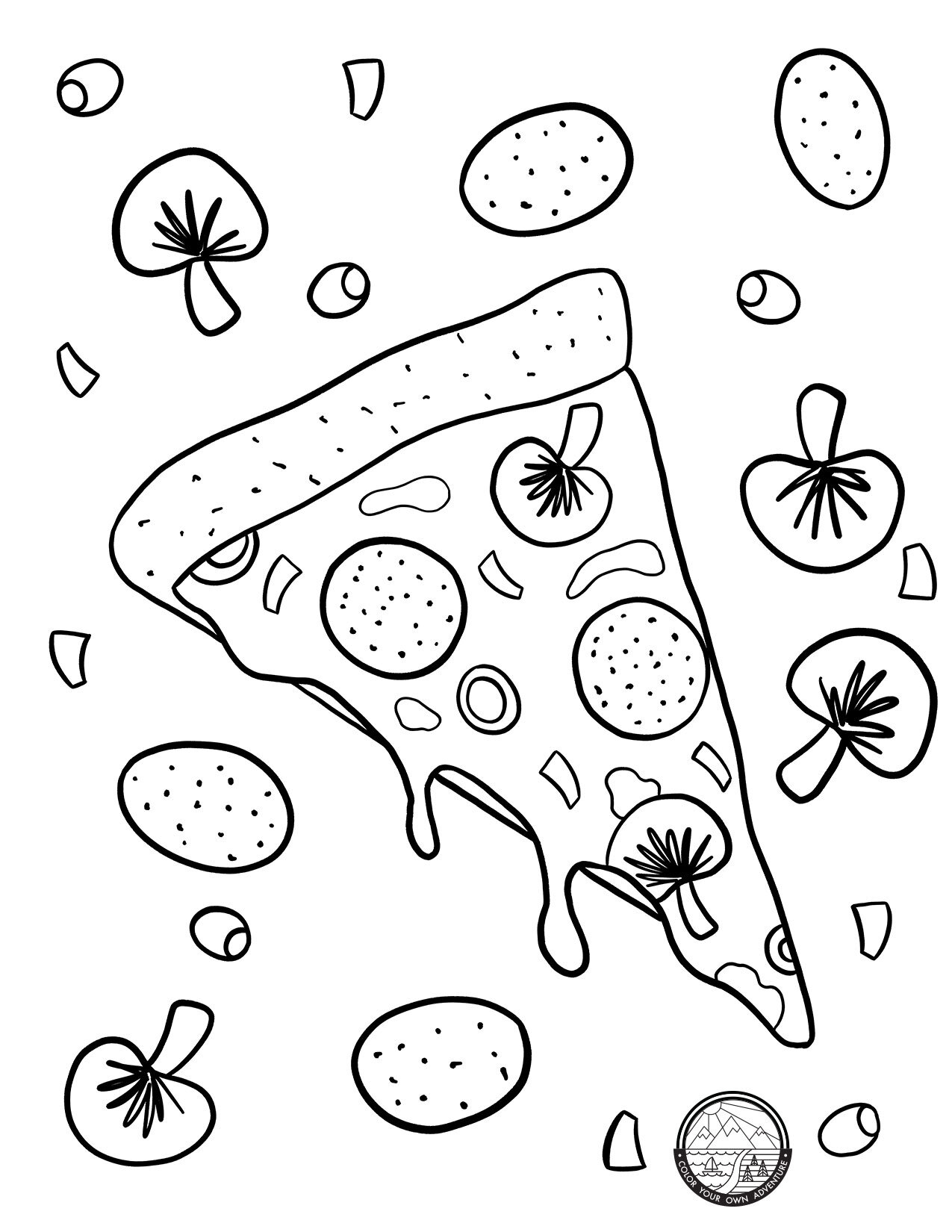 Pizza Night Coloring Page