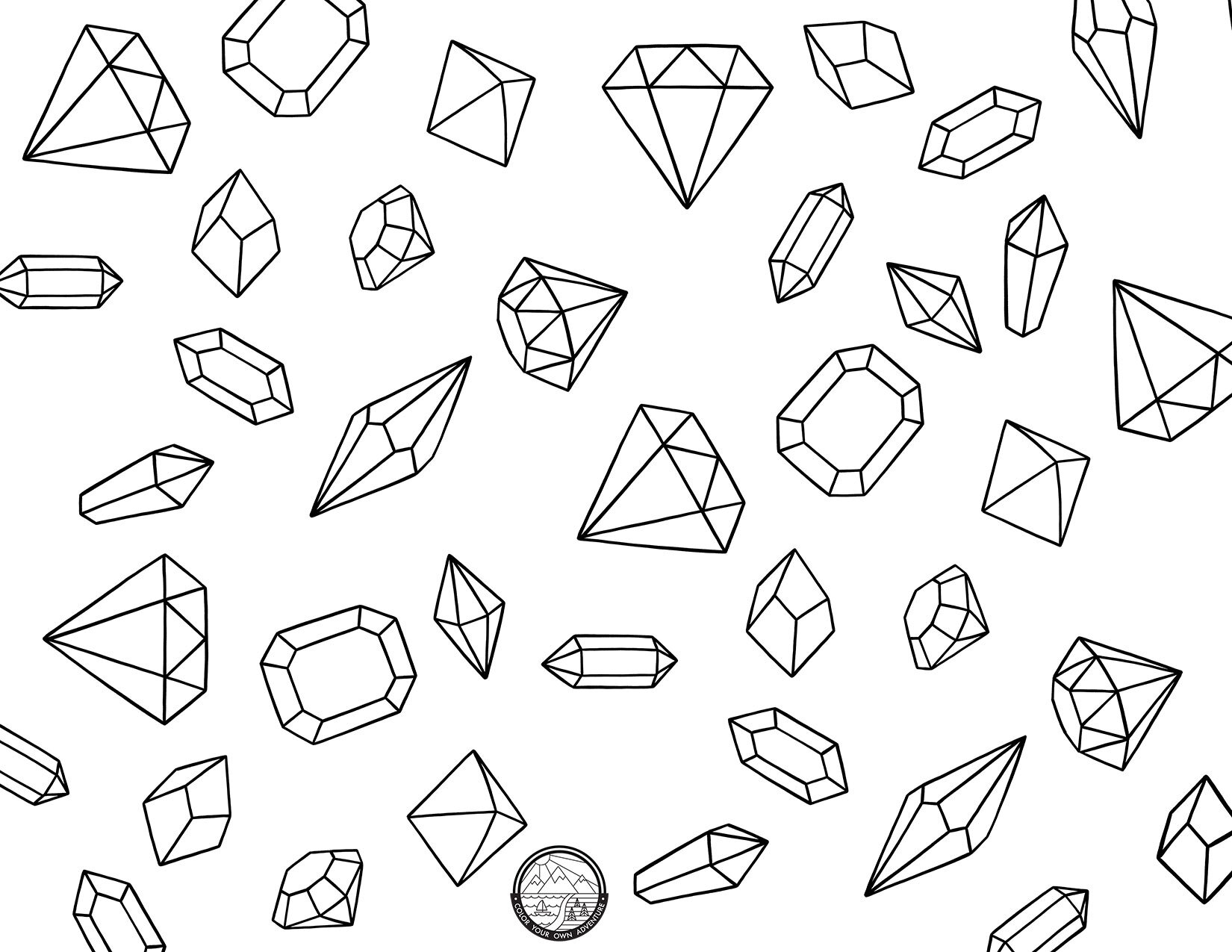 Gems Coloring Page