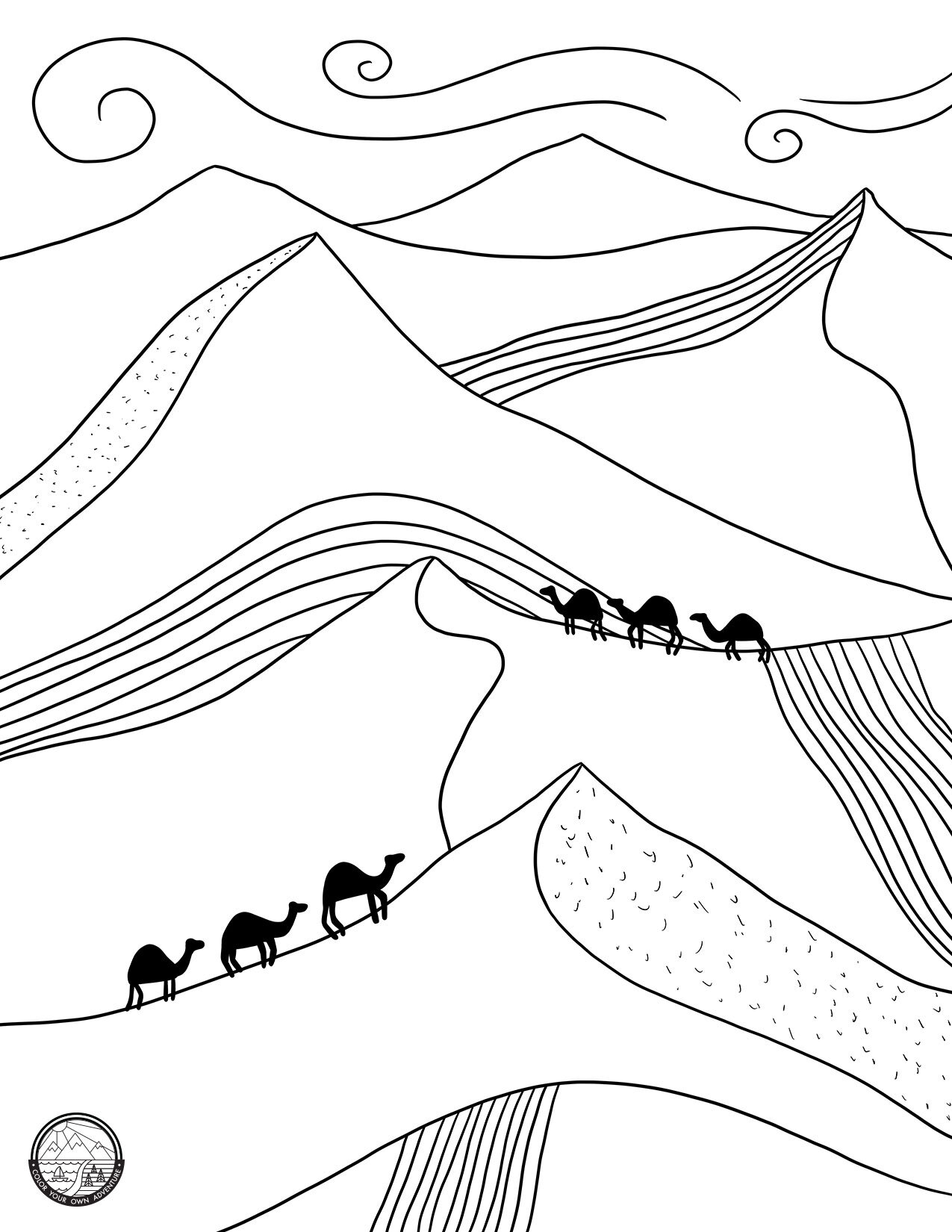 Camels Coloring Page