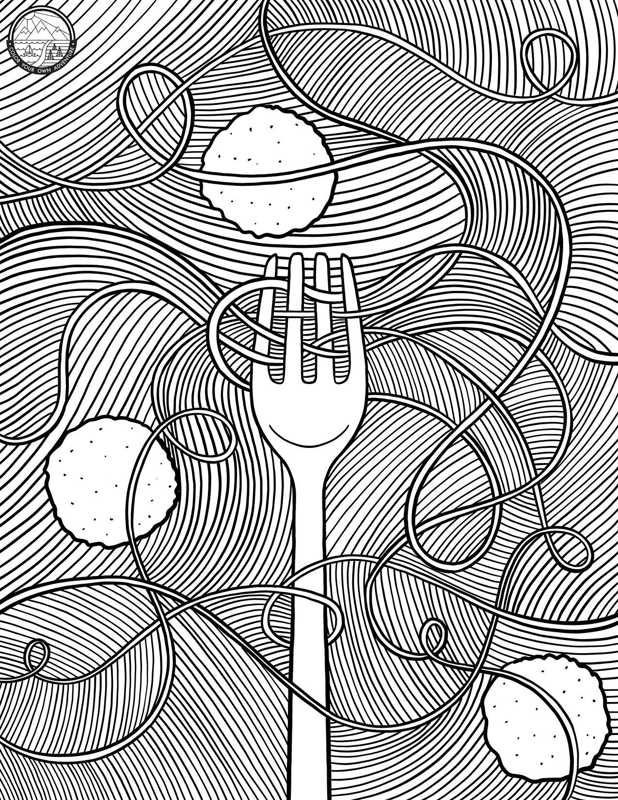 Spaghetti Coloring Page