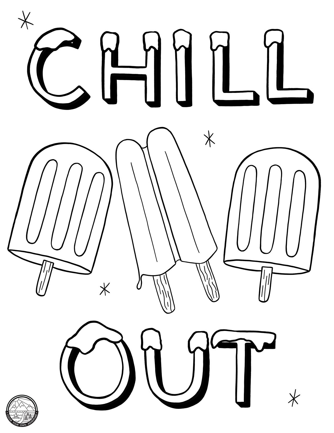 Chill Out Coloring Page