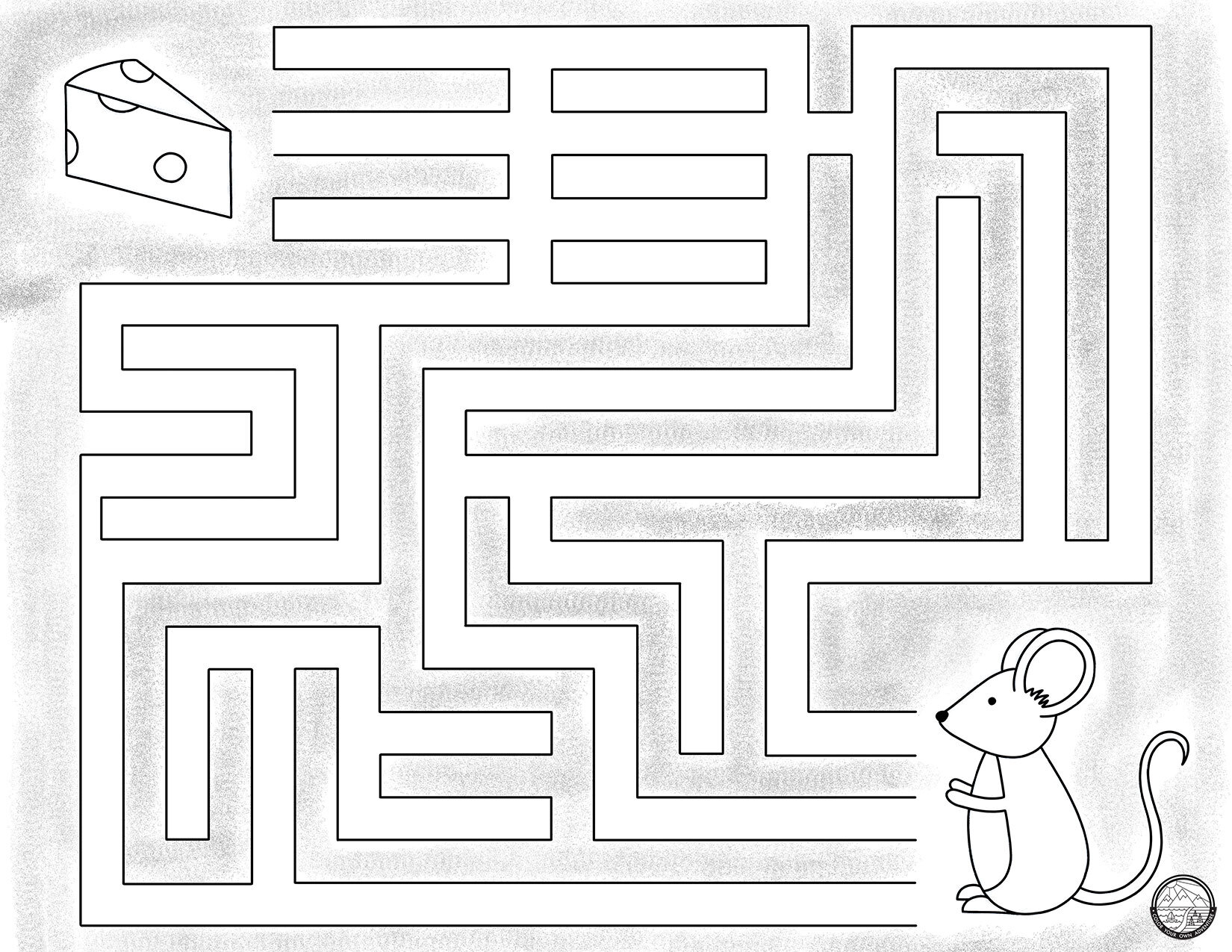 Cheese Please Maze Coloring Page