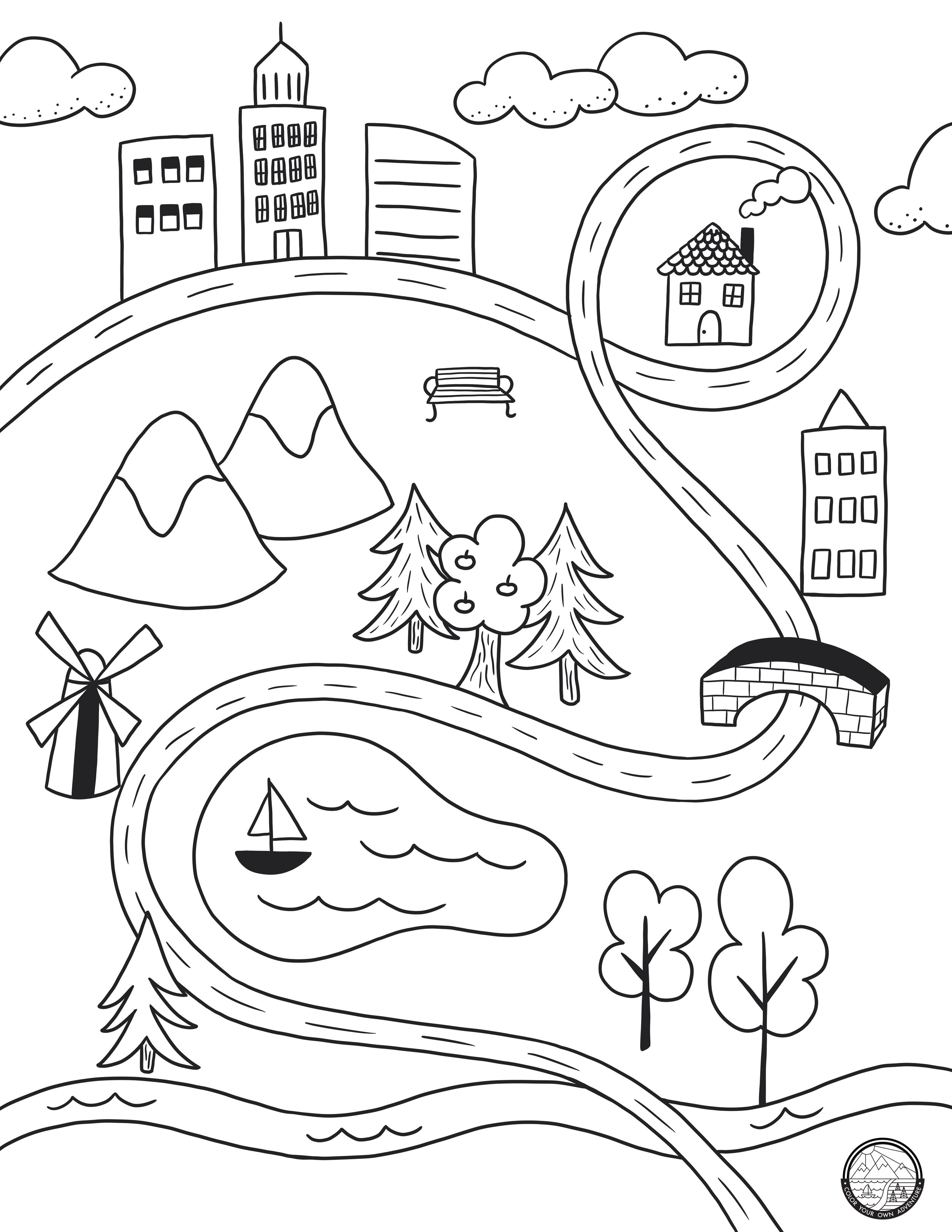 City Map Coloring Page