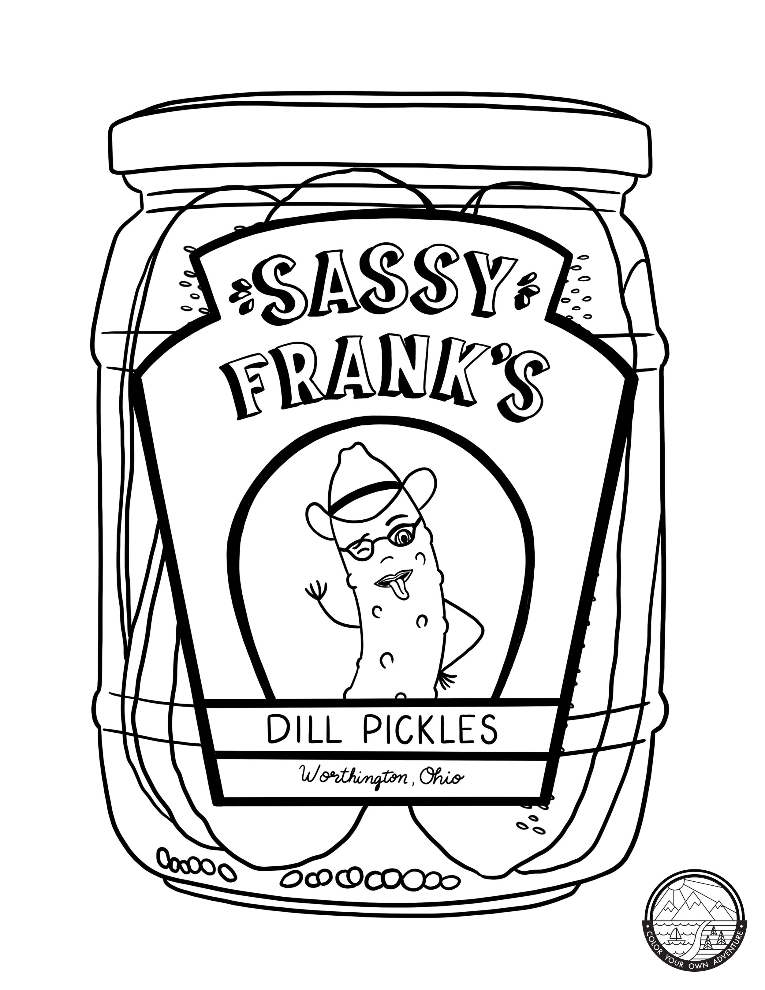Pickle Jar Coloring Page