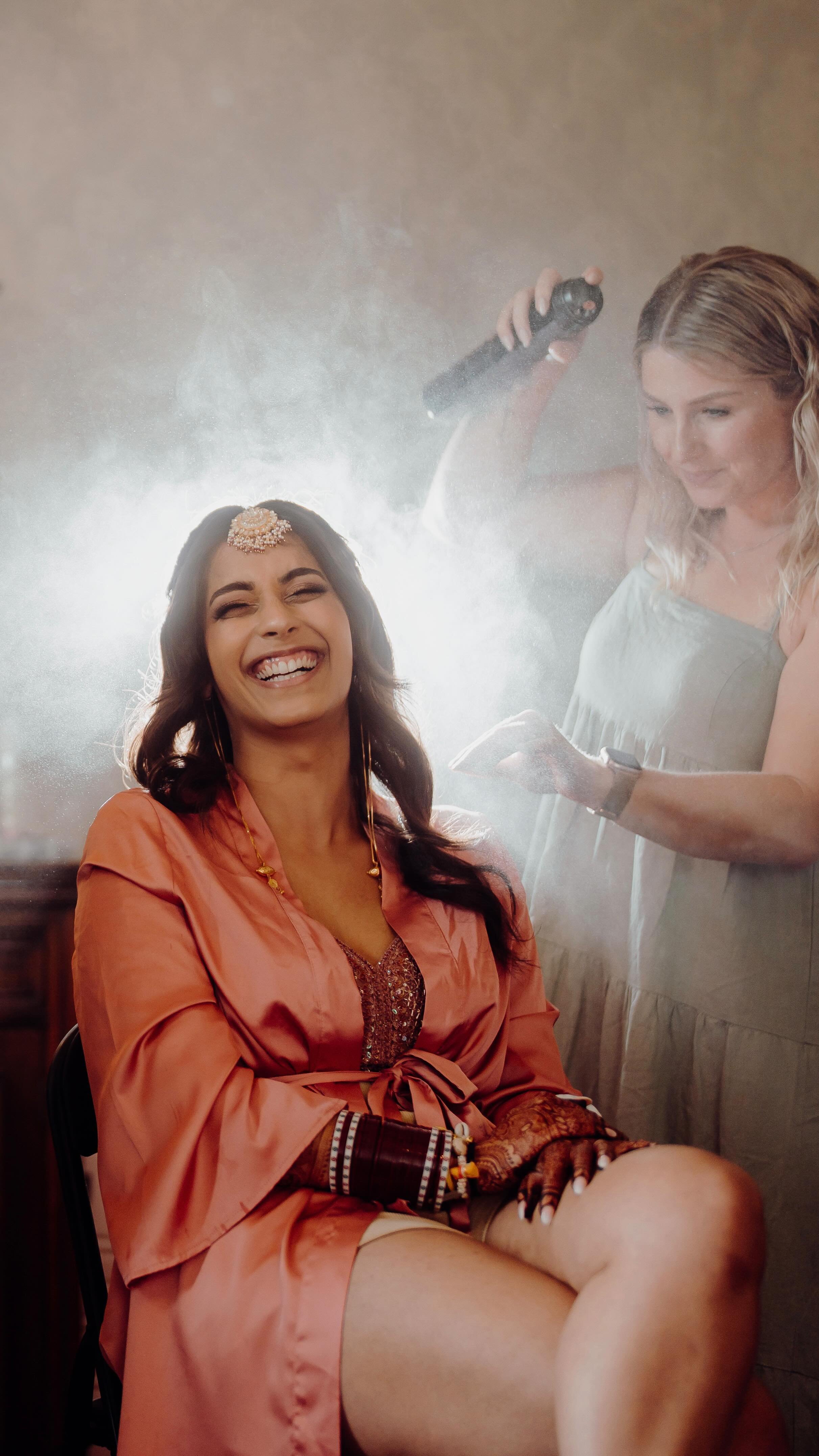 Just a spritz away from perfection! 💨💁‍♀️ Capturing those epic bridal prep moments when the magic happens ✨
Thank you wedding brides and makeup artist and hairstylist!
Which one’s your fave—hairspray or setting spray?💍📸 #Weddi