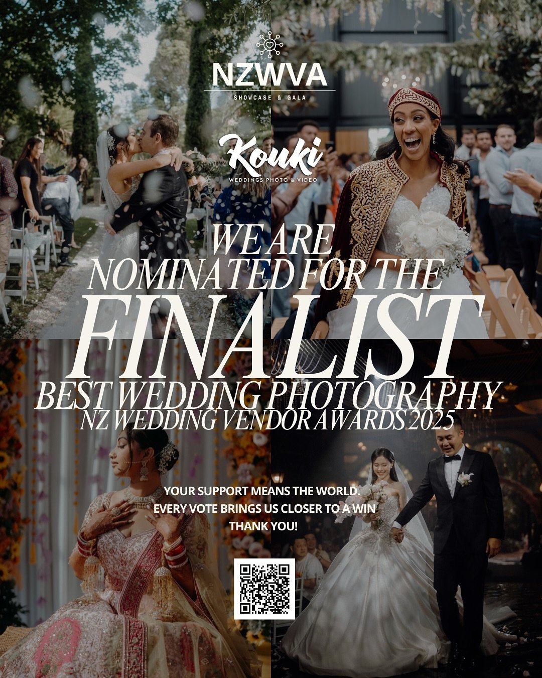 Thank you all so much for the love, votes, and support. It truly means the world to us! We’re incredibly grateful for every single one of you 💛
Quick reminder: We’re proud to be finalists in the Wedding Photography category at the NZ We