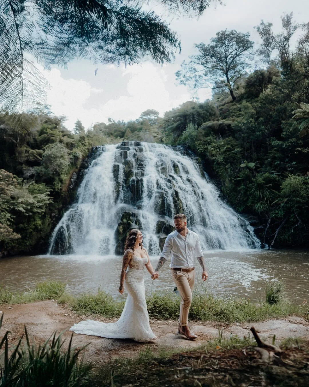Bethany &amp; Brandon ✨ What a day on Tuesday! The weather showed off, the energy felt soft, calm and real, and they tied the knot surrounded by the ones who mean the most&hellip; their two beautiful little ones 🤍

After their ceremony at The Falls 