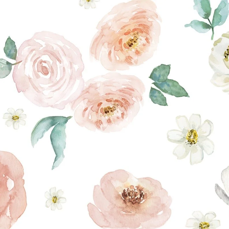 Watercolor Floral Wallpaper Printable 1/12 — Jessica Cloe Miniatures Watercolor floral wallpaper printable 1/12 — jessica cloe miniatures