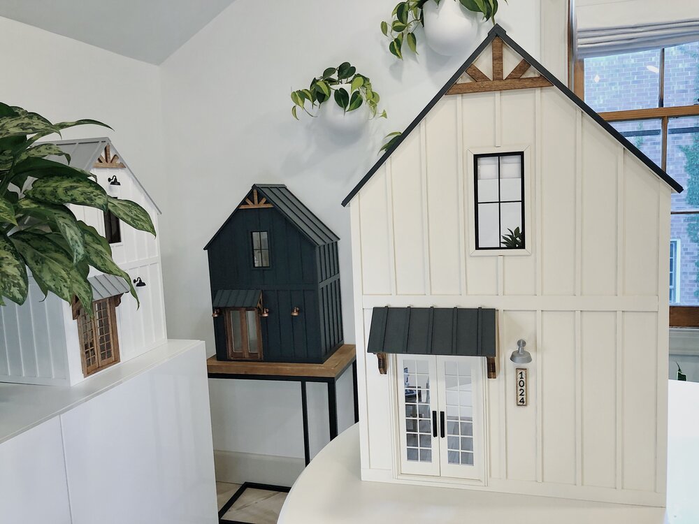 Mini Modern Farmhouse Jessica Cloe, Wooden Dollhouse Siding Ideas