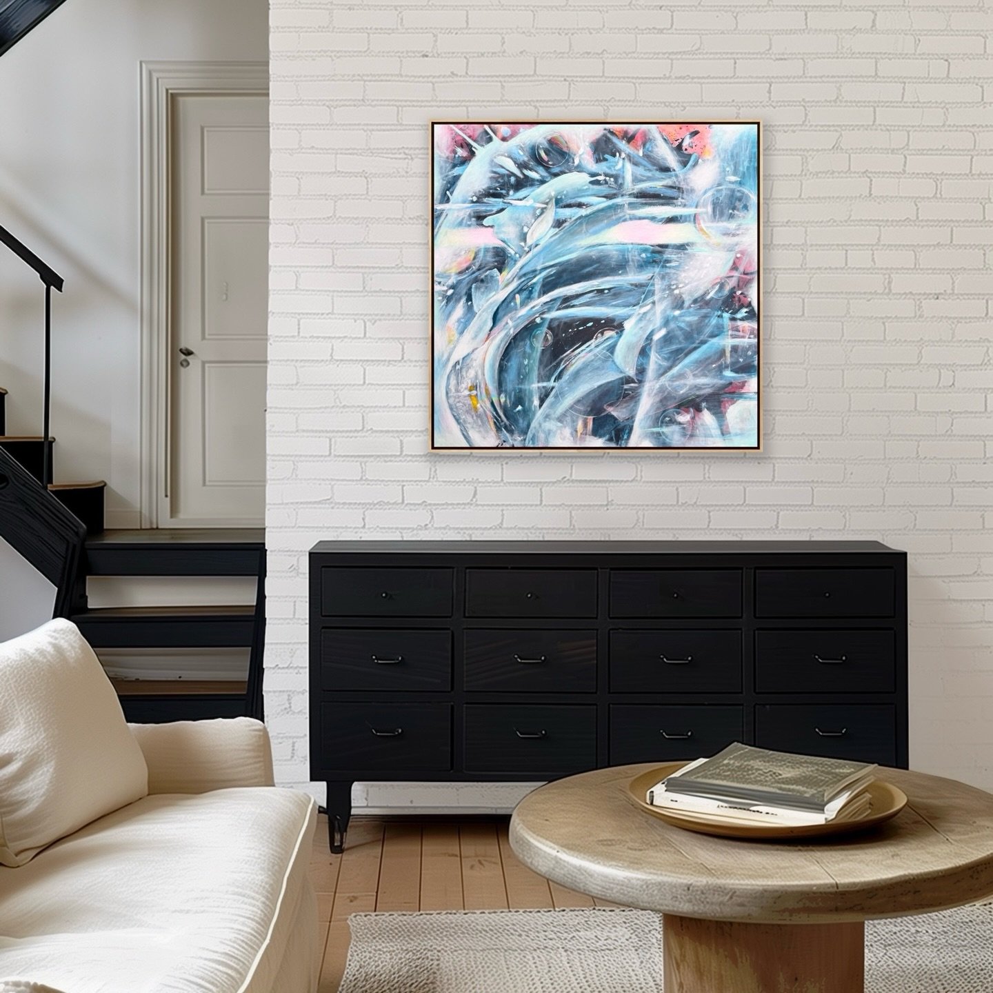 There is hope, absolutely there is hope 
36&rdquo; x 36&rdquo;
Acrylic on canvas 
✅ Available on my site
Afterpay is available on my site 

This one looks more turquoise depending on the lighting I re-shot this one this morning in indirect natural li