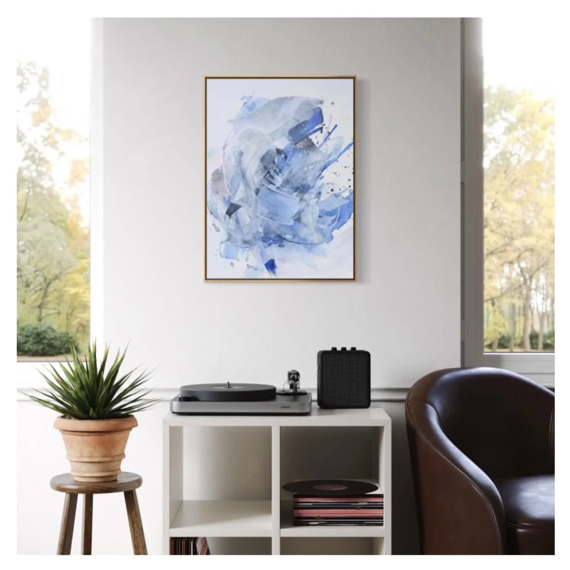 Steady 
18&rdquo; x 24&rdquo; 
Available in my shop ✅ 
🩵🩵🩵

#rainbow #bluepainting #blueabstractpainting #prismpainting #originalgifts