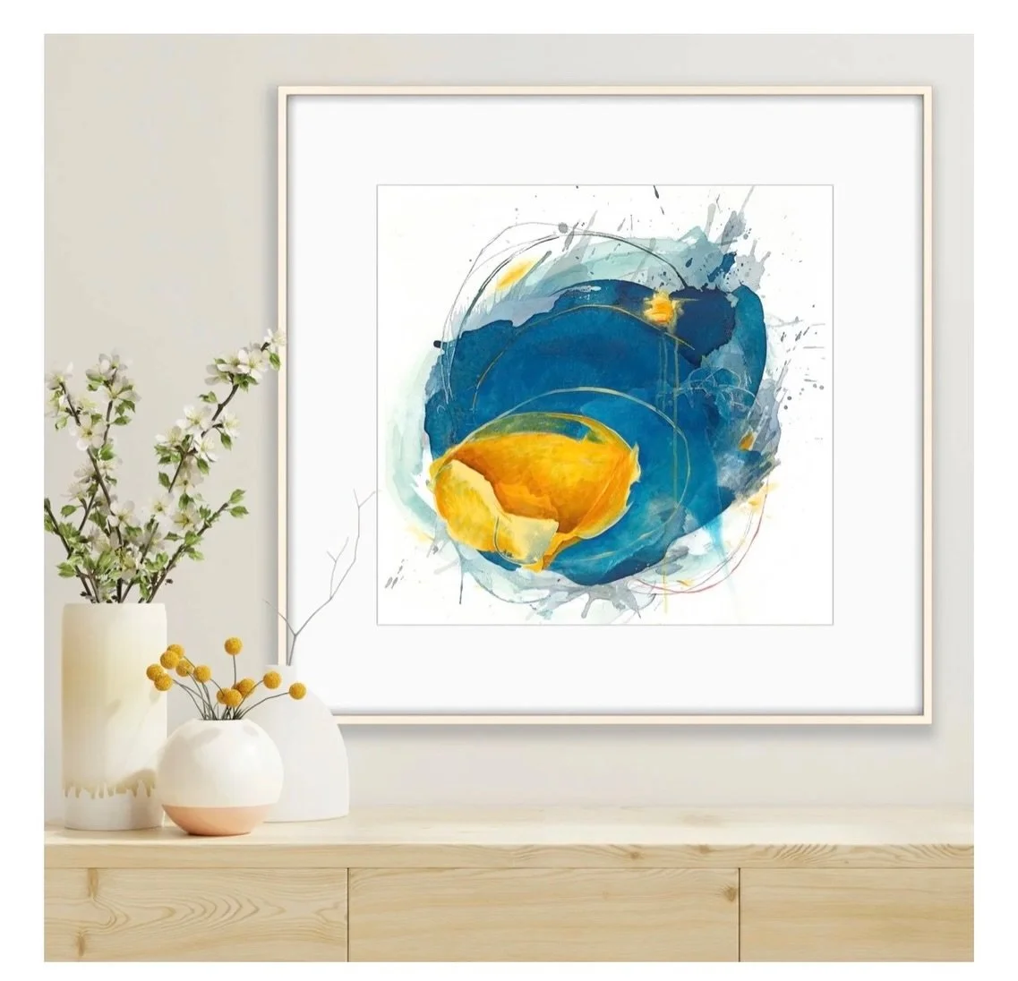 This one seems to be the front runner for prints&hellip;thank you for your feedback! 🩵 

#artauction #artcollection #turquoisedecor #midcenturymoderndesign #mcm