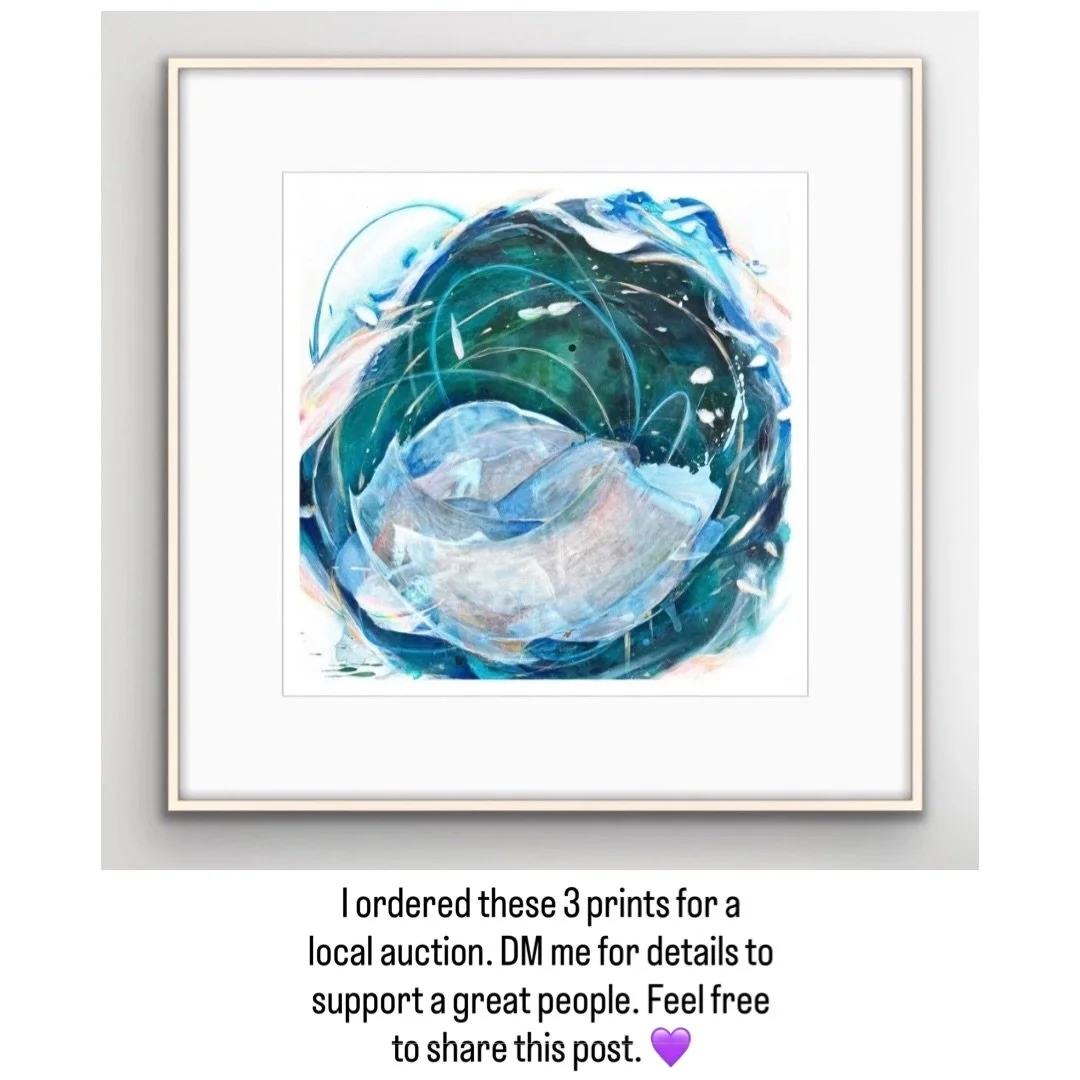 Here are the Giclee prints I ordered off my site. They look great on their own or displayed as a triptych together. They are listed on my site if you want your own, also two other prints are available not shown here. 💜💫🌈