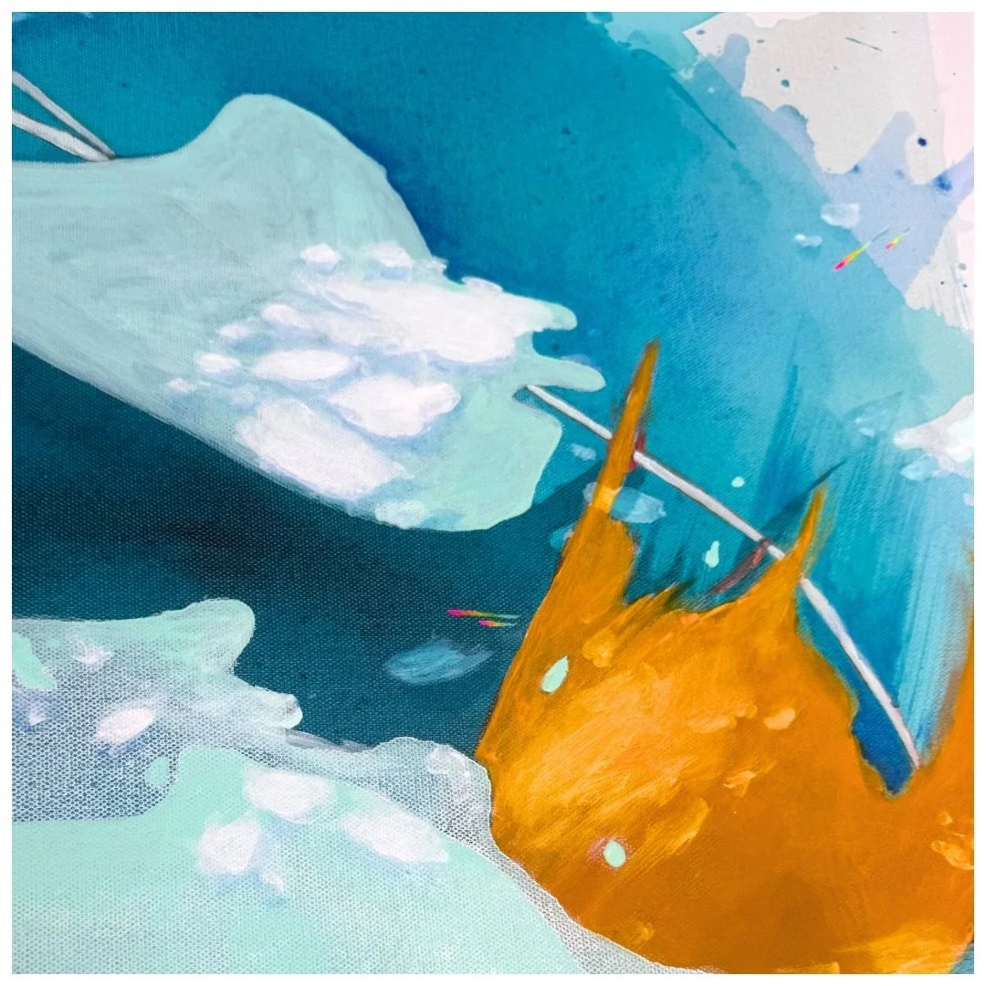 The details in this one aren&rsquo;t easy to capture and cannot be seen unless you&rsquo;re close enough to the canvas to notice them. Swipe to see &ldquo;Light Remains&rdquo; 🌈🩵 

Light Remains
36&rdquo; x 36&rdquo; 
Available on my site 
Afterpay